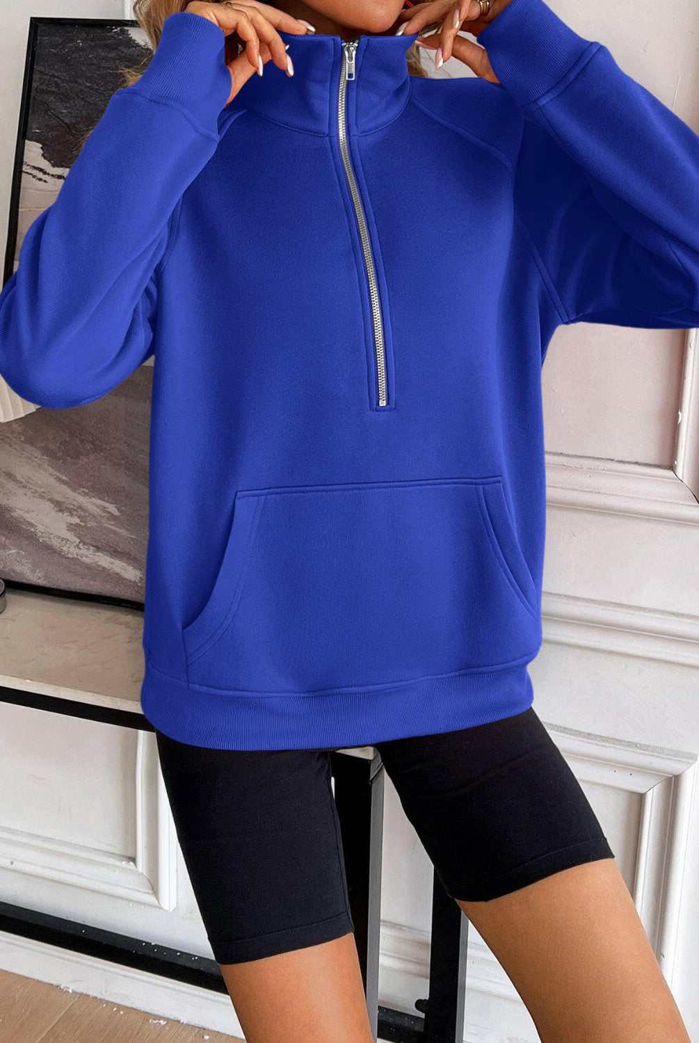 Ivy Lane Half Zip Raglan Sleeve Sweatshirt-Krush Kandy, Women's Online Fashion Boutique Located in Phoenix, Arizona (Scottsdale Area)