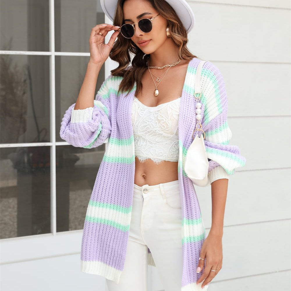 Angel Wings Color Block Ribbed Dropped Shoulder Open Front Cardigan-Krush Kandy, Women's Online Fashion Boutique Located in Phoenix, Arizona (Scottsdale Area)