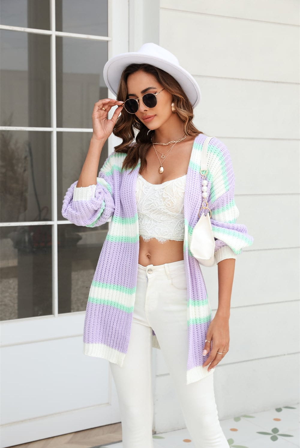 Angel Wings Color Block Ribbed Dropped Shoulder Open Front Cardigan-Krush Kandy, Women's Online Fashion Boutique Located in Phoenix, Arizona (Scottsdale Area)