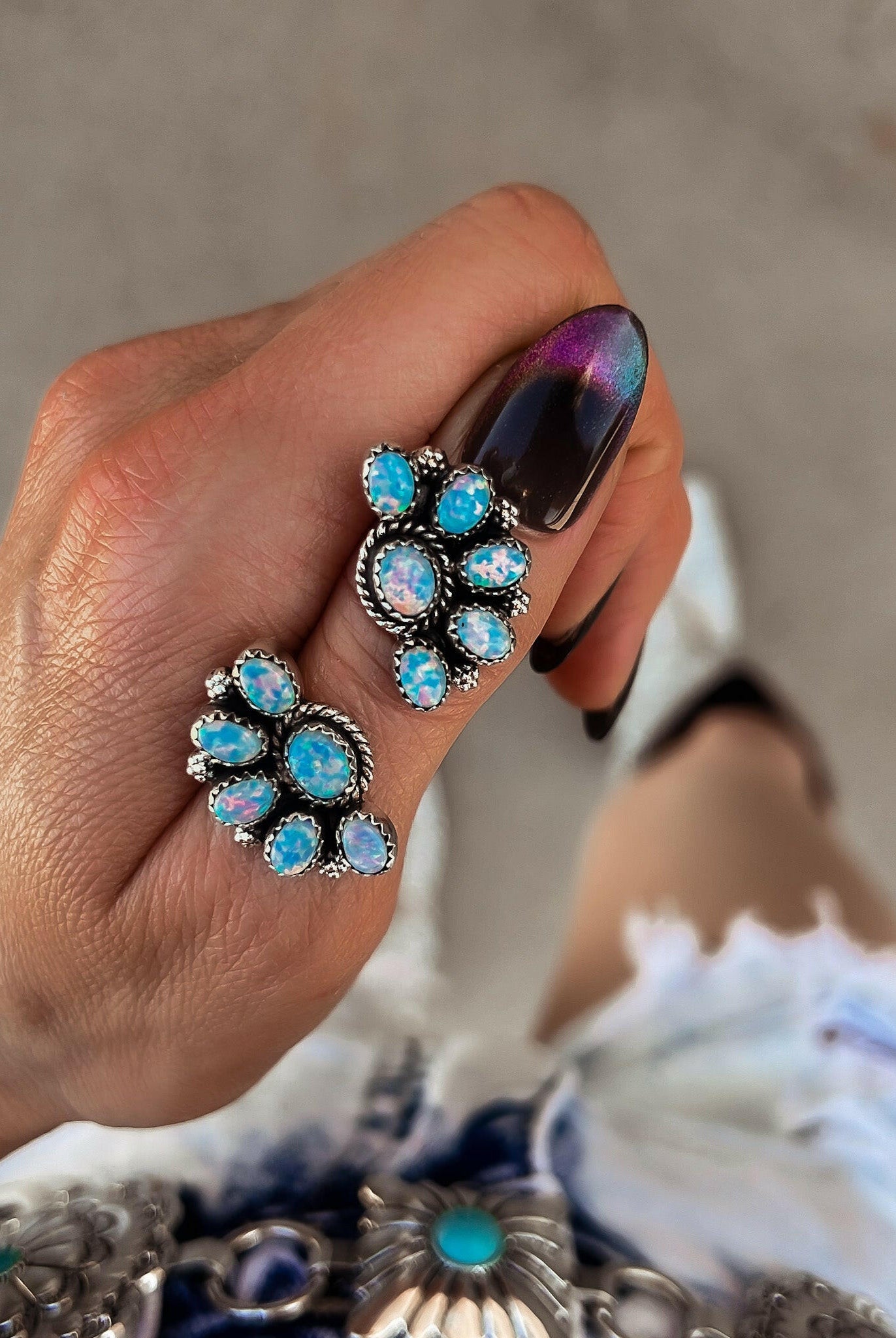 Cute Little Half Cluster Blossom Earrings-Stud Earrings-Krush Kandy, Women's Online Fashion Boutique Located in Phoenix, Arizona (Scottsdale Area)