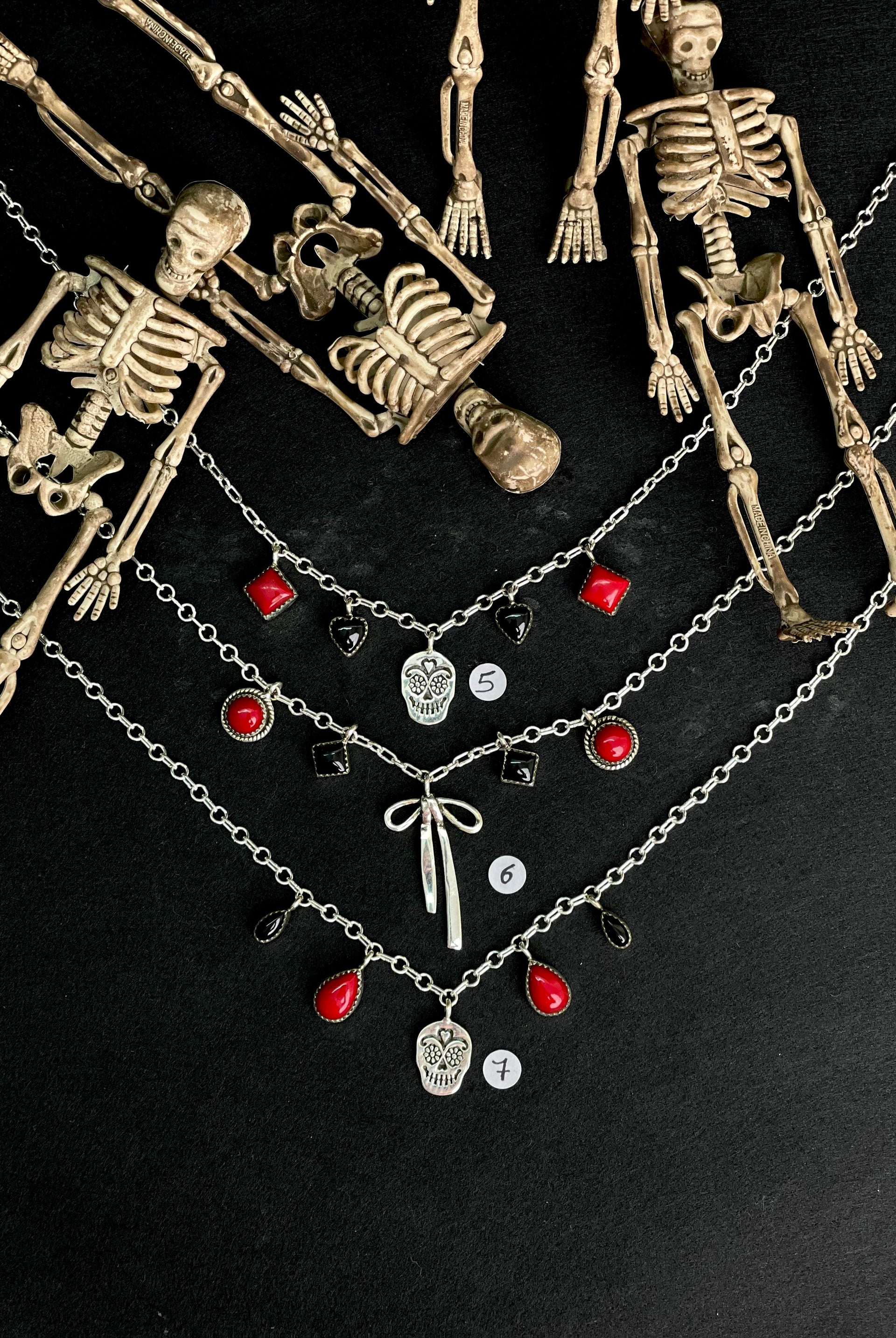 Halloween Chamer Necklace Rosarita & Black Onyx sno 13-Necklaces-Krush Kandy, Women's Online Fashion Boutique Located in Phoenix, Arizona (Scottsdale Area)