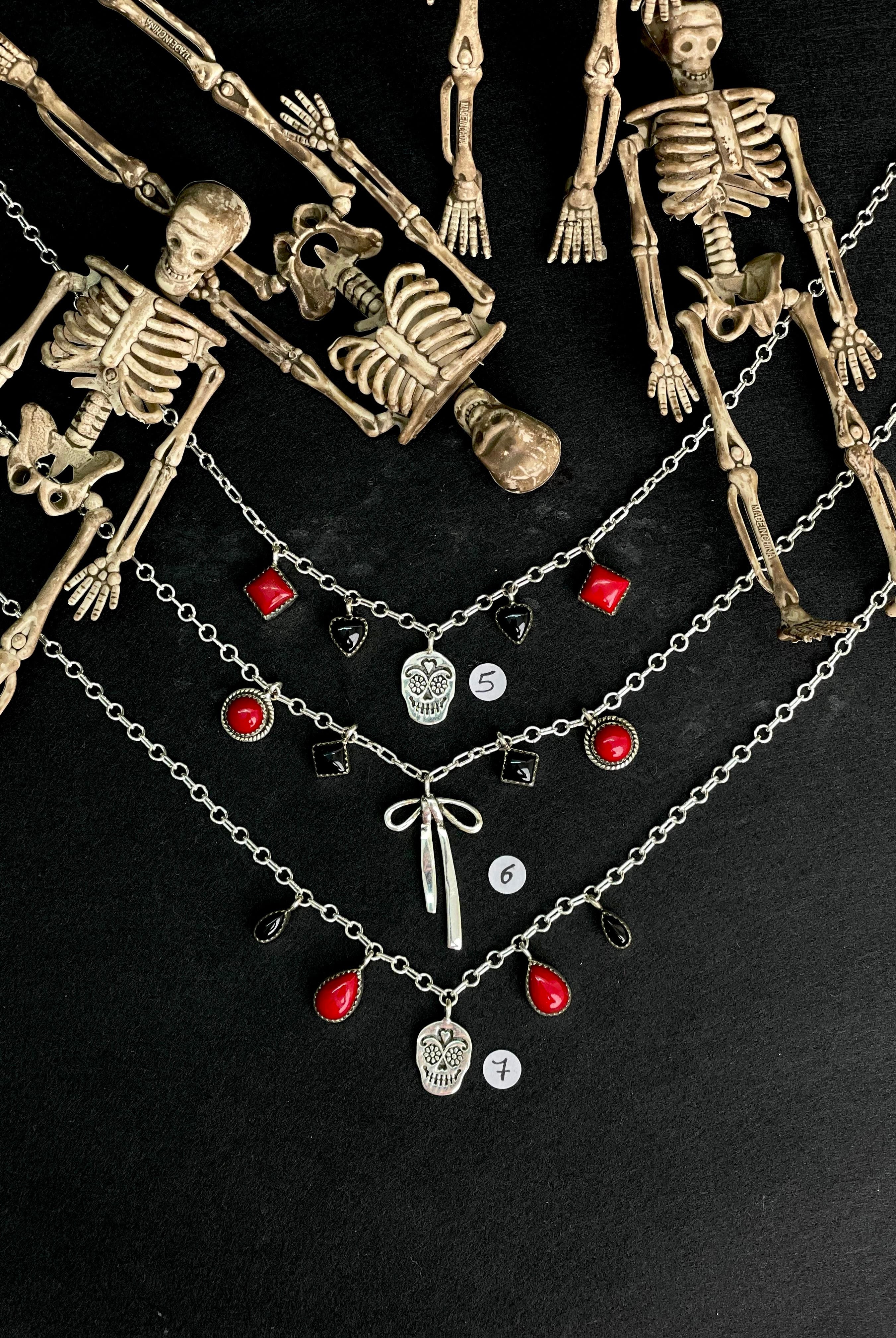 Halloween Chamer Necklace Rosarita & Black Onyx sno 13-Necklaces-Krush Kandy, Women's Online Fashion Boutique Located in Phoenix, Arizona (Scottsdale Area)