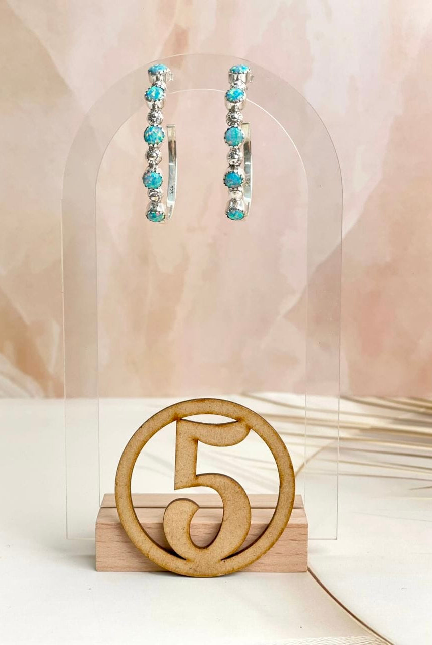 Multi Opal Hoop Earrings sno 18-Earrings-Krush Kandy, Women's Online Fashion Boutique Located in Phoenix, Arizona (Scottsdale Area)