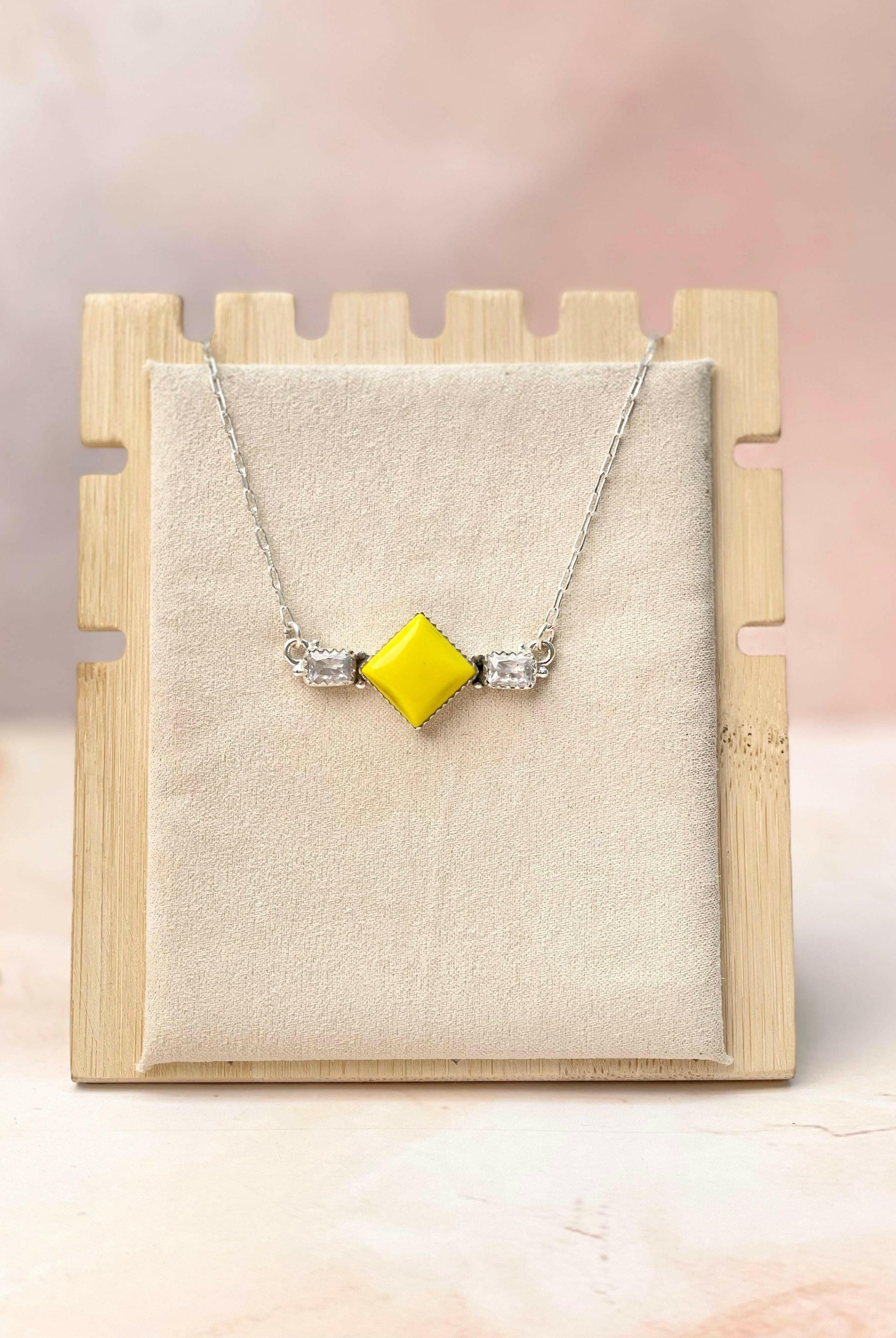 Rosarita Yellow Sun Bar Necklace-Necklaces-Krush Kandy, Women's Online Fashion Boutique Located in Phoenix, Arizona (Scottsdale Area)