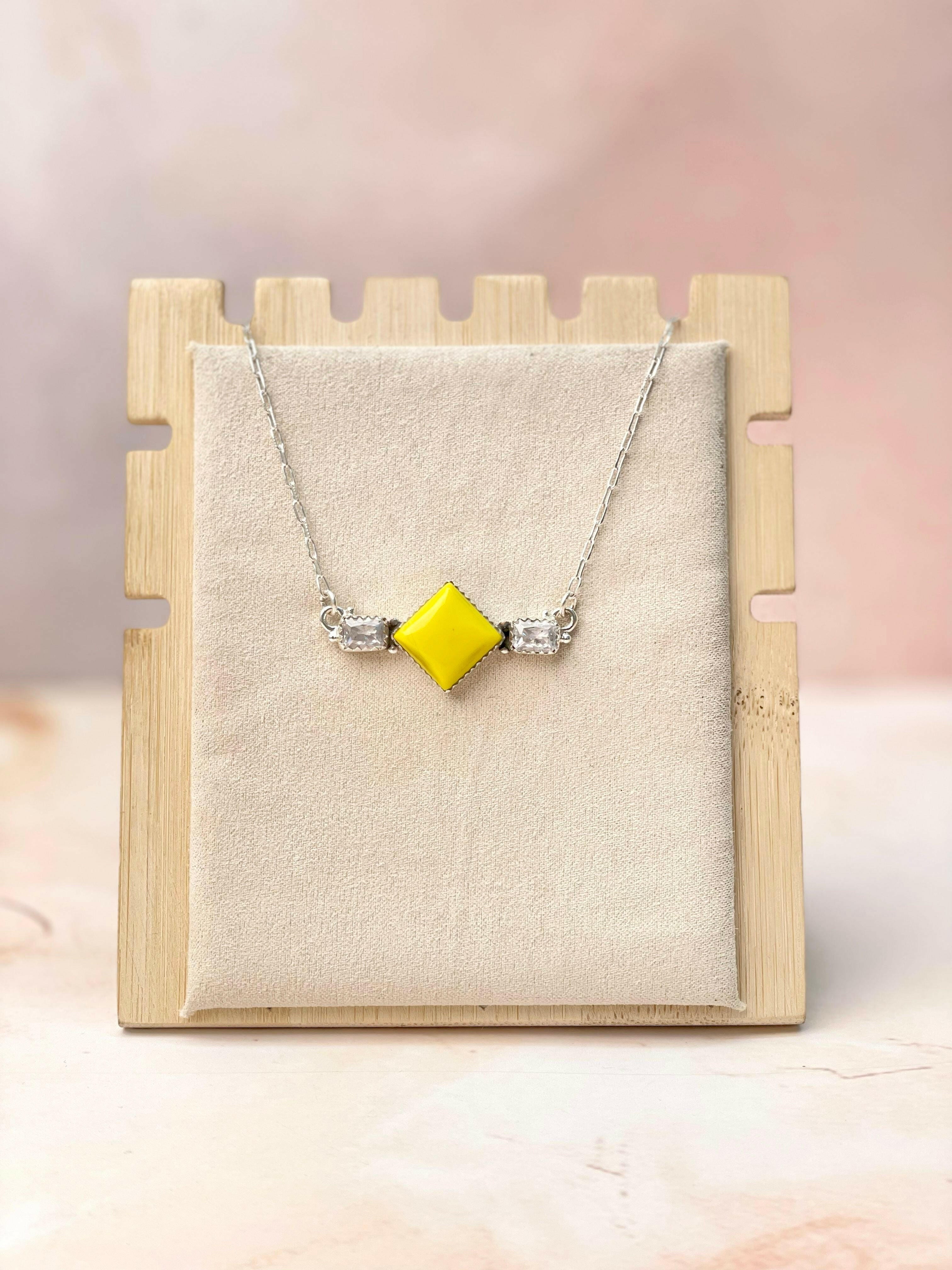 Rosarita Yellow Sun Bar Necklace-Necklaces-Krush Kandy, Women's Online Fashion Boutique Located in Phoenix, Arizona (Scottsdale Area)