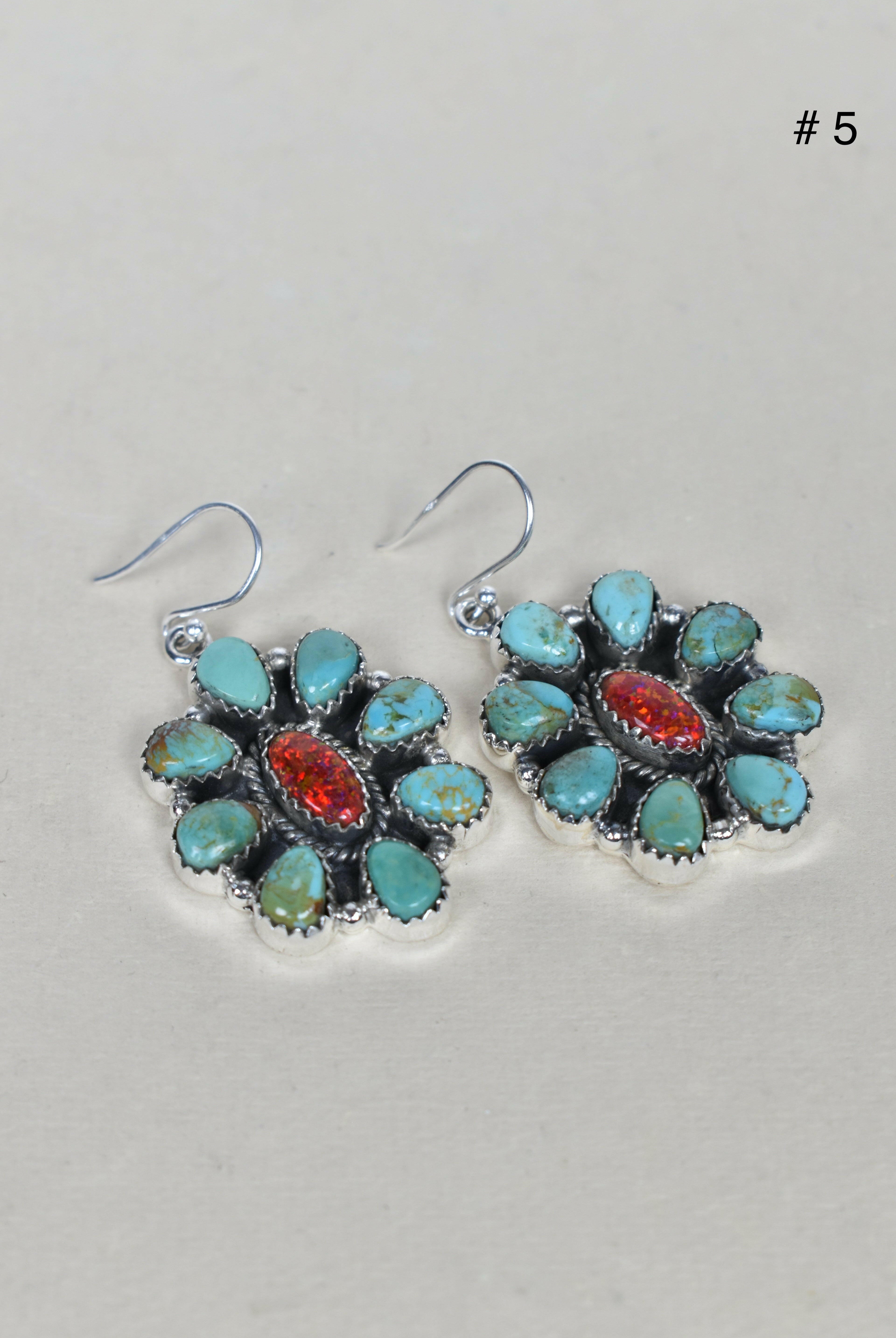 Turquoise Halo Delight Earrings-Drop Earrings-Krush Kandy, Women's Online Fashion Boutique Located in Phoenix, Arizona (Scottsdale Area)