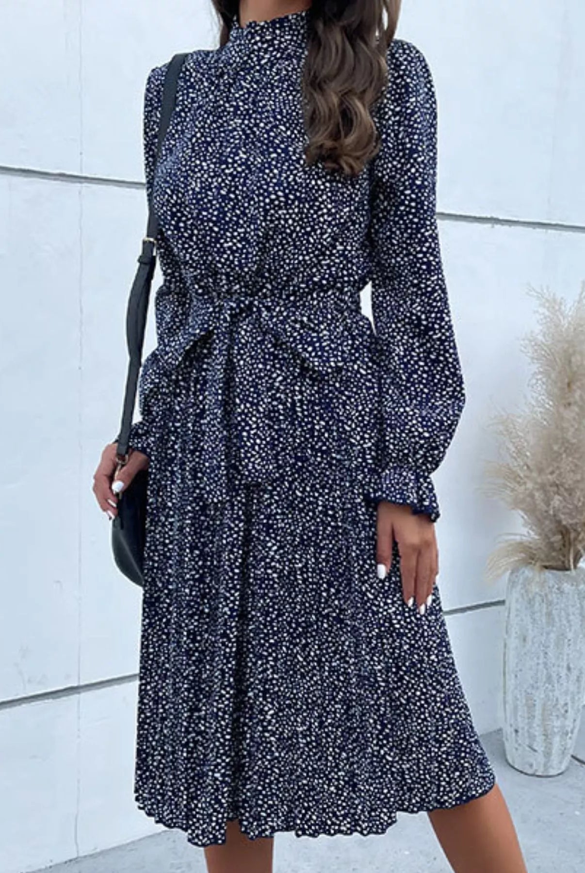 Animal Print Mock Neck Flounce Sleeve Dress-Dresses-Krush Kandy, Women's Online Fashion Boutique Located in Phoenix, Arizona (Scottsdale Area)