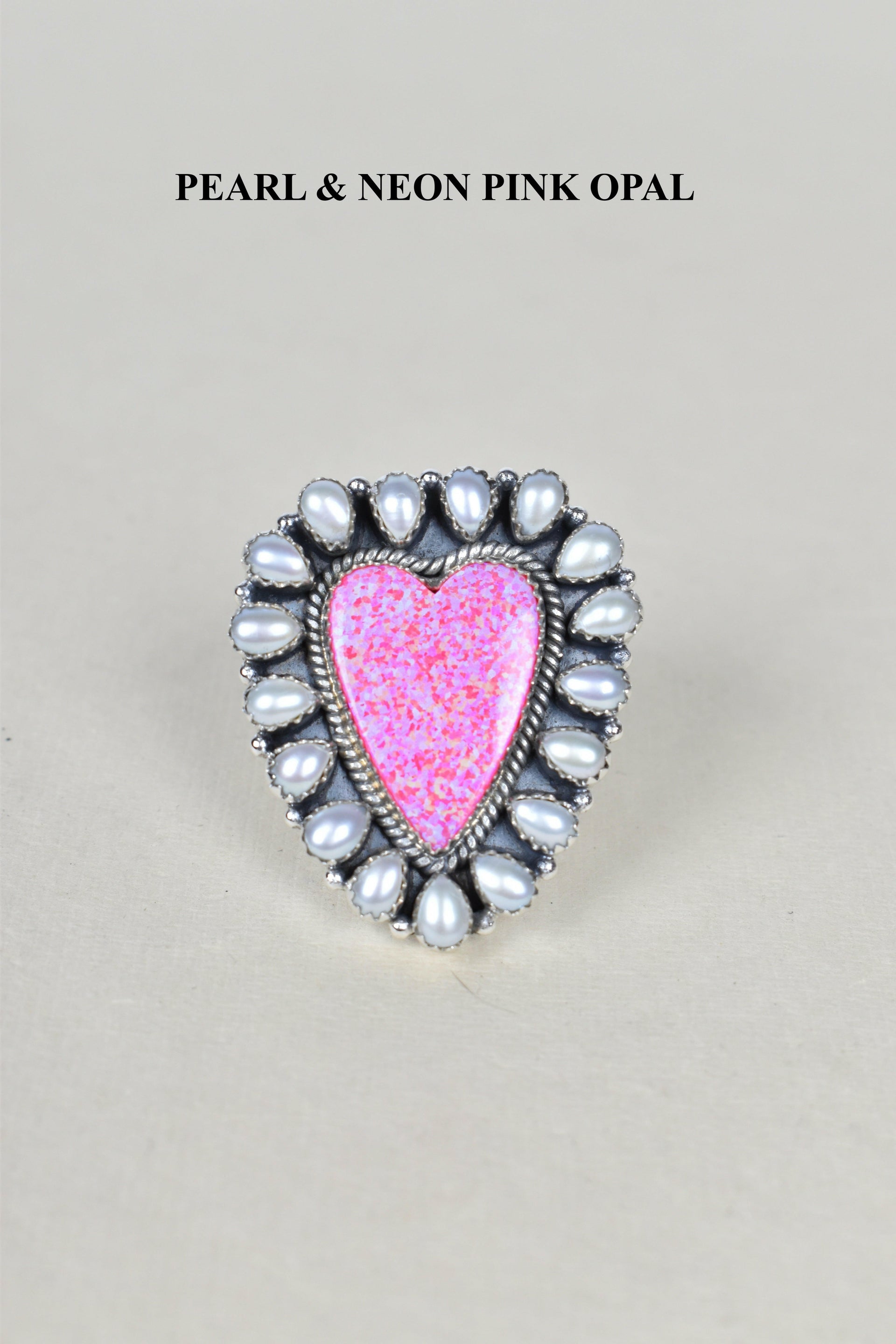 Heart Cluster Sterling Silver & Opal Rings-Cluster Rings-Krush Kandy, Women's Online Fashion Boutique Located in Phoenix, Arizona (Scottsdale Area)