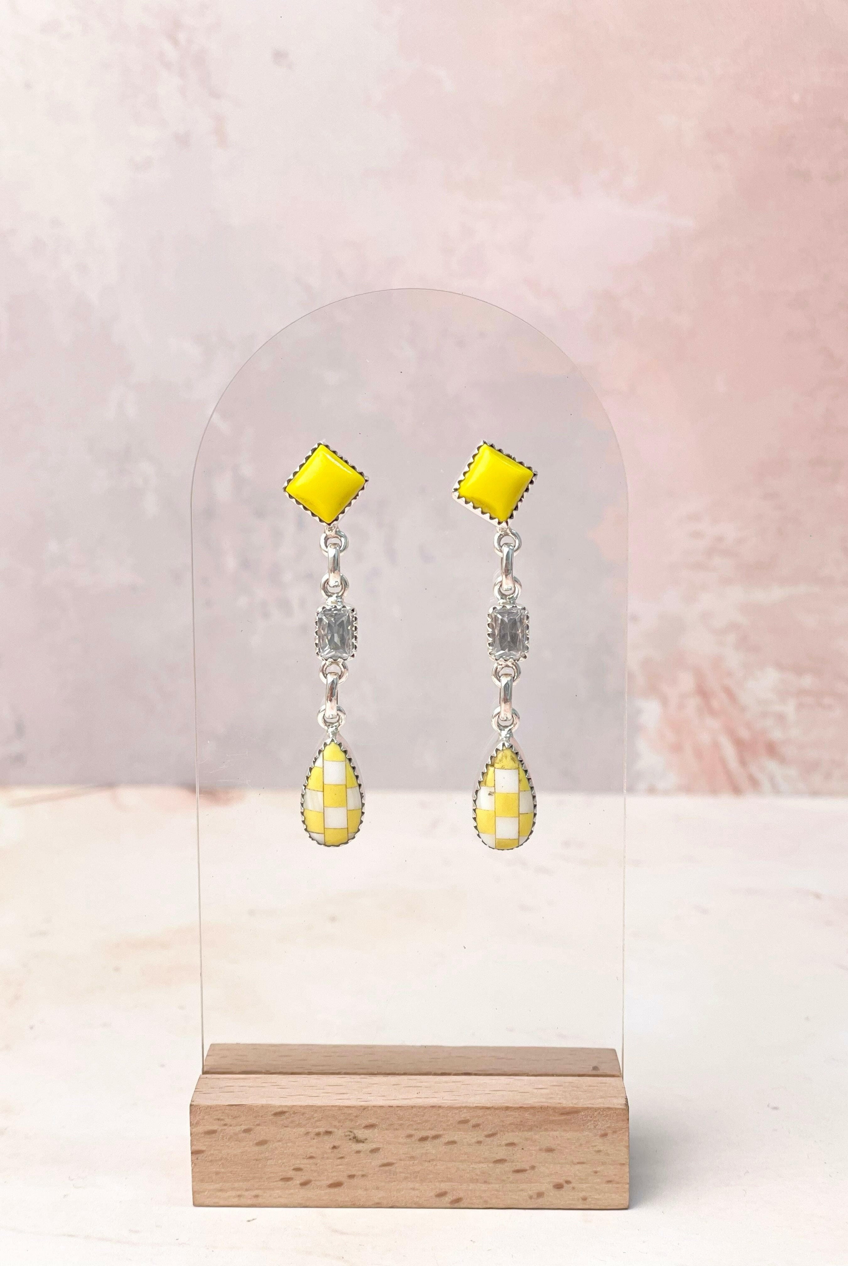 Rosarita Crystal Lemonade Earrings-Earrings-Krush Kandy, Women's Online Fashion Boutique Located in Phoenix, Arizona (Scottsdale Area)