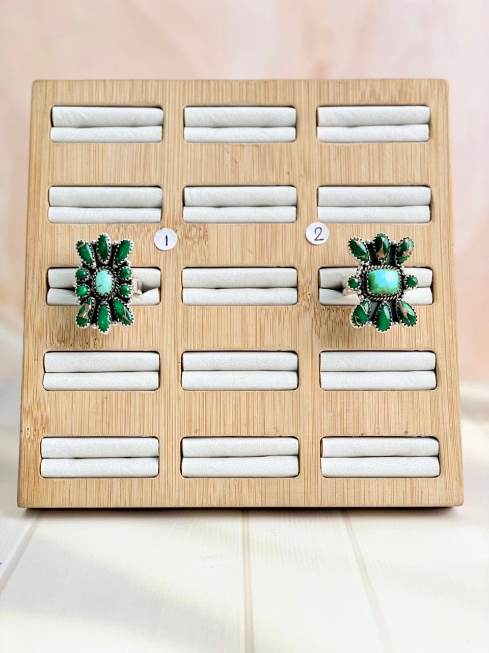 Irish Green Dahlia & Sonoran One of a Kind Boho Rings-Rings-Krush Kandy, Women's Online Fashion Boutique Located in Phoenix, Arizona (Scottsdale Area)