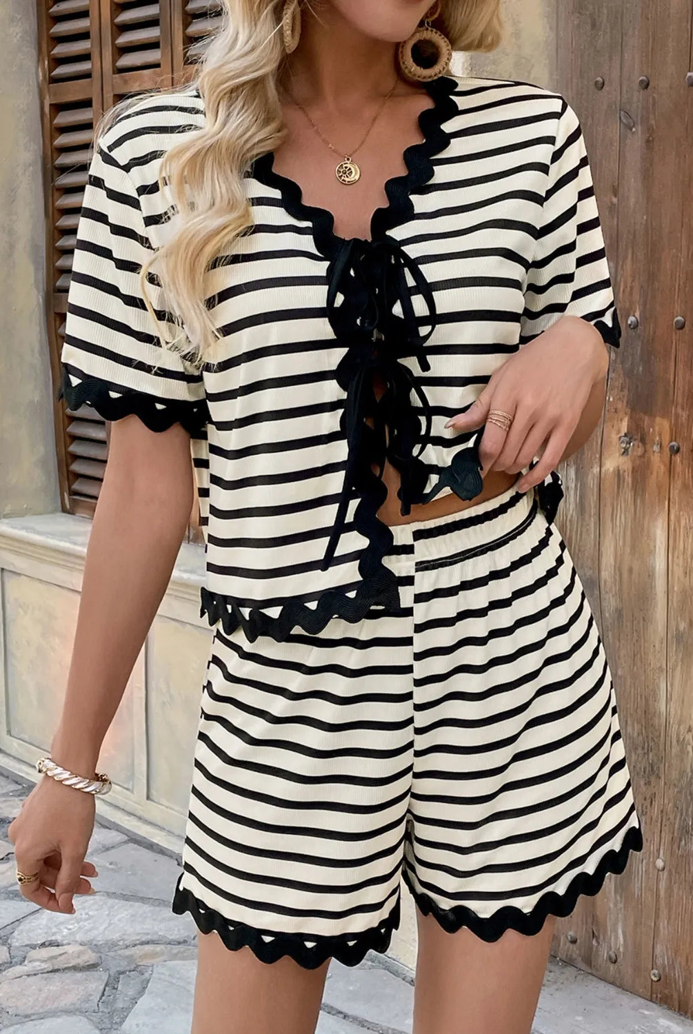 Chic Striped Two-Piece Set-tops-Krush Kandy, Women's Online Fashion Boutique Located in Phoenix, Arizona (Scottsdale Area)