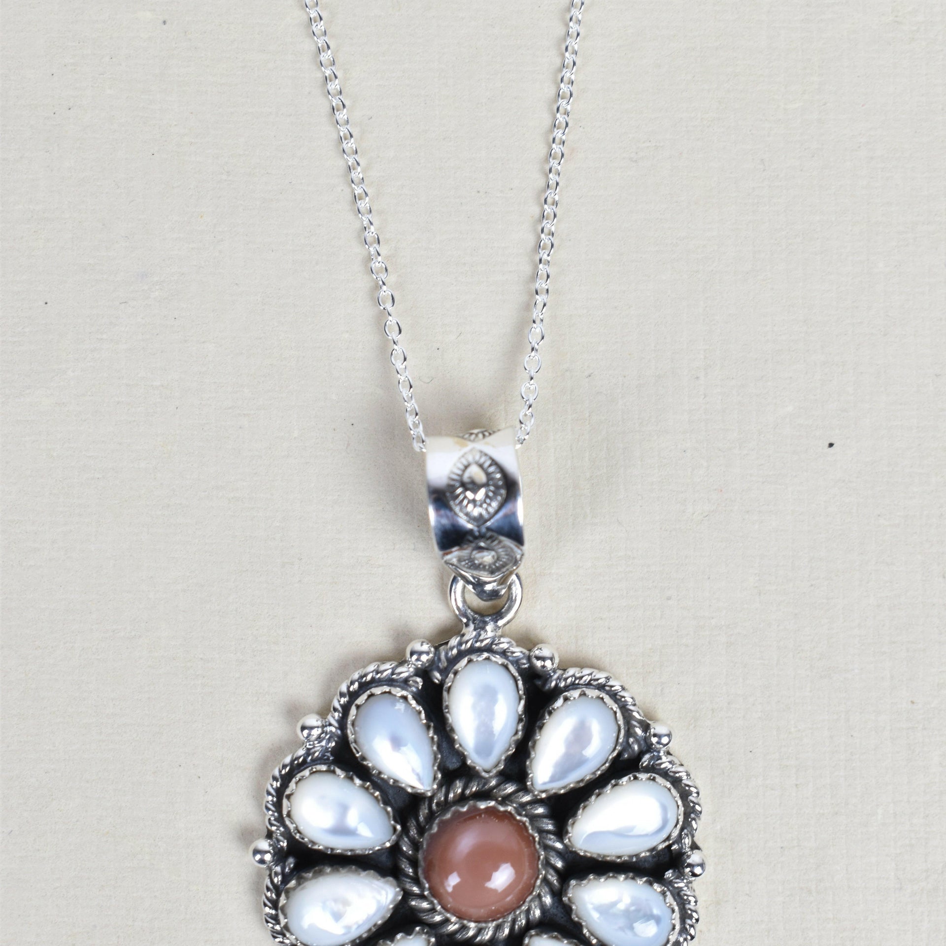 Daisy Days Sterling Silver & Stone Cluster Necklaces-Pendant Necklaces-Krush Kandy, Women's Online Fashion Boutique Located in Phoenix, Arizona (Scottsdale Area)