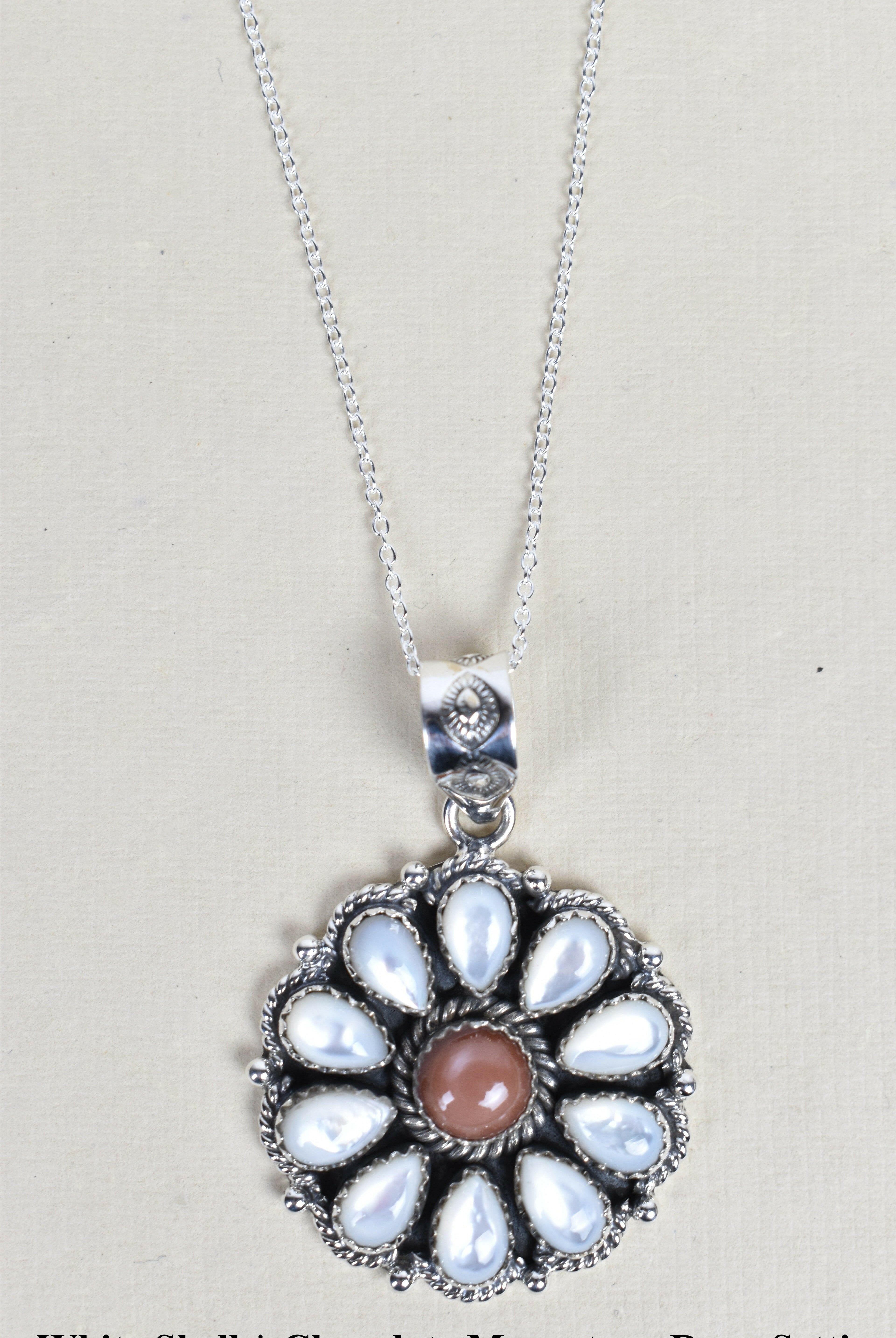 Daisy Days Sterling Silver & Stone Cluster Necklaces-Pendant Necklaces-Krush Kandy, Women's Online Fashion Boutique Located in Phoenix, Arizona (Scottsdale Area)