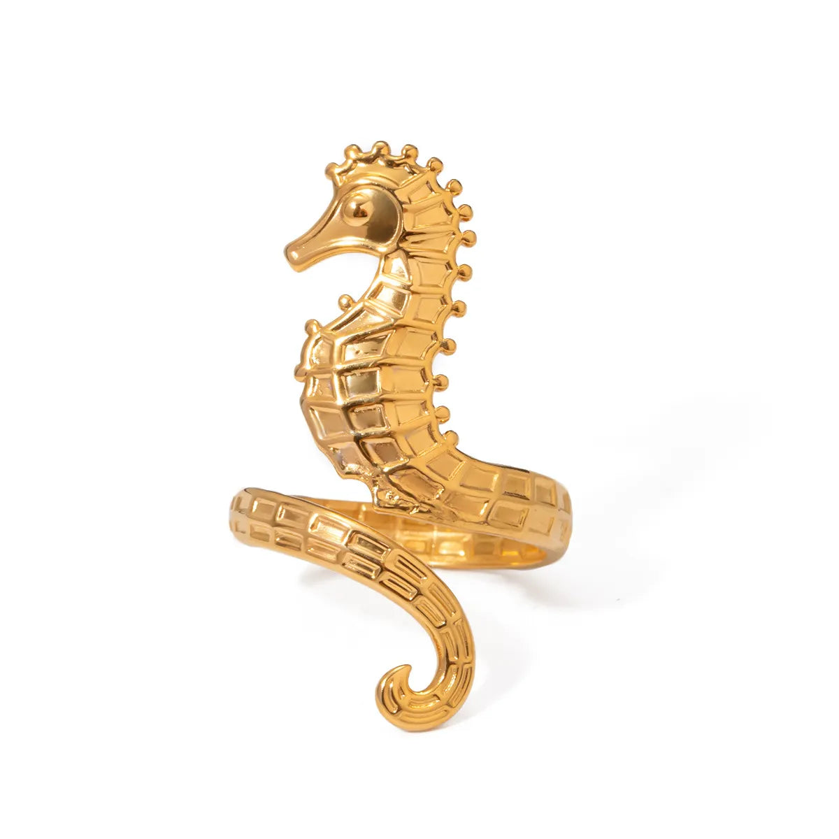 18K Gold-Plated Seahorse Wrap Adjustable Ring-Rings-Krush Kandy, Women's Online Fashion Boutique Located in Phoenix, Arizona (Scottsdale Area)