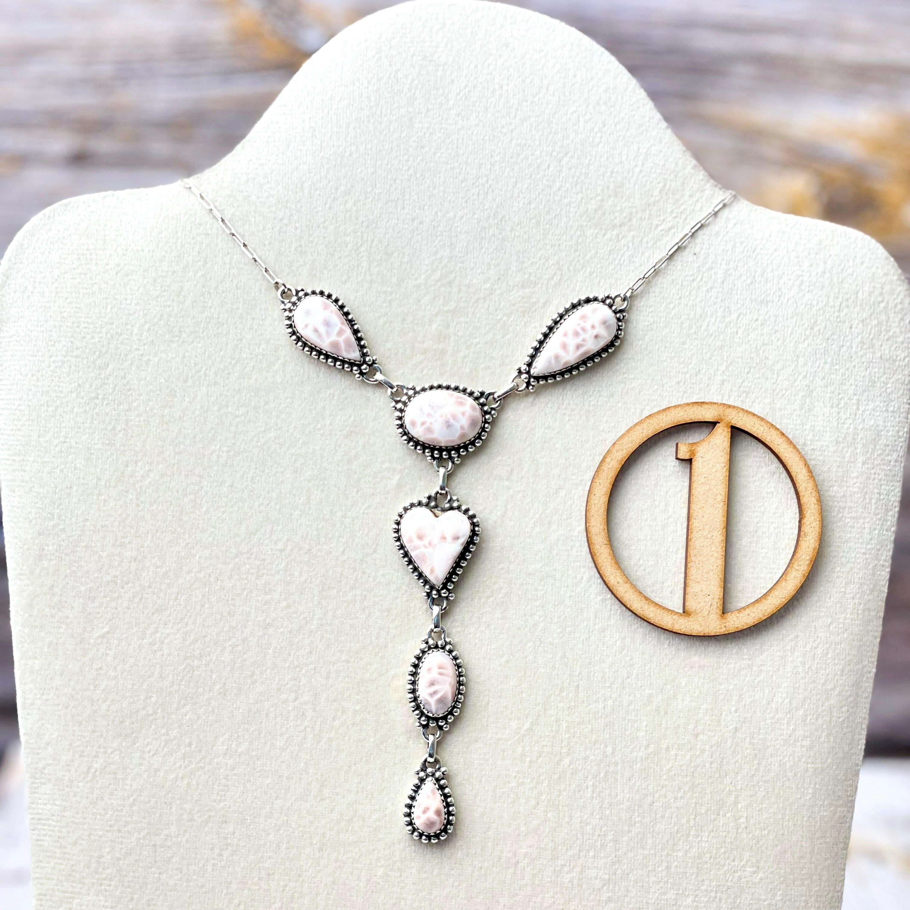 Pink Larimar Lariat Necklaces-Necklaces-Krush Kandy, Women's Online Fashion Boutique Located in Phoenix, Arizona (Scottsdale Area)