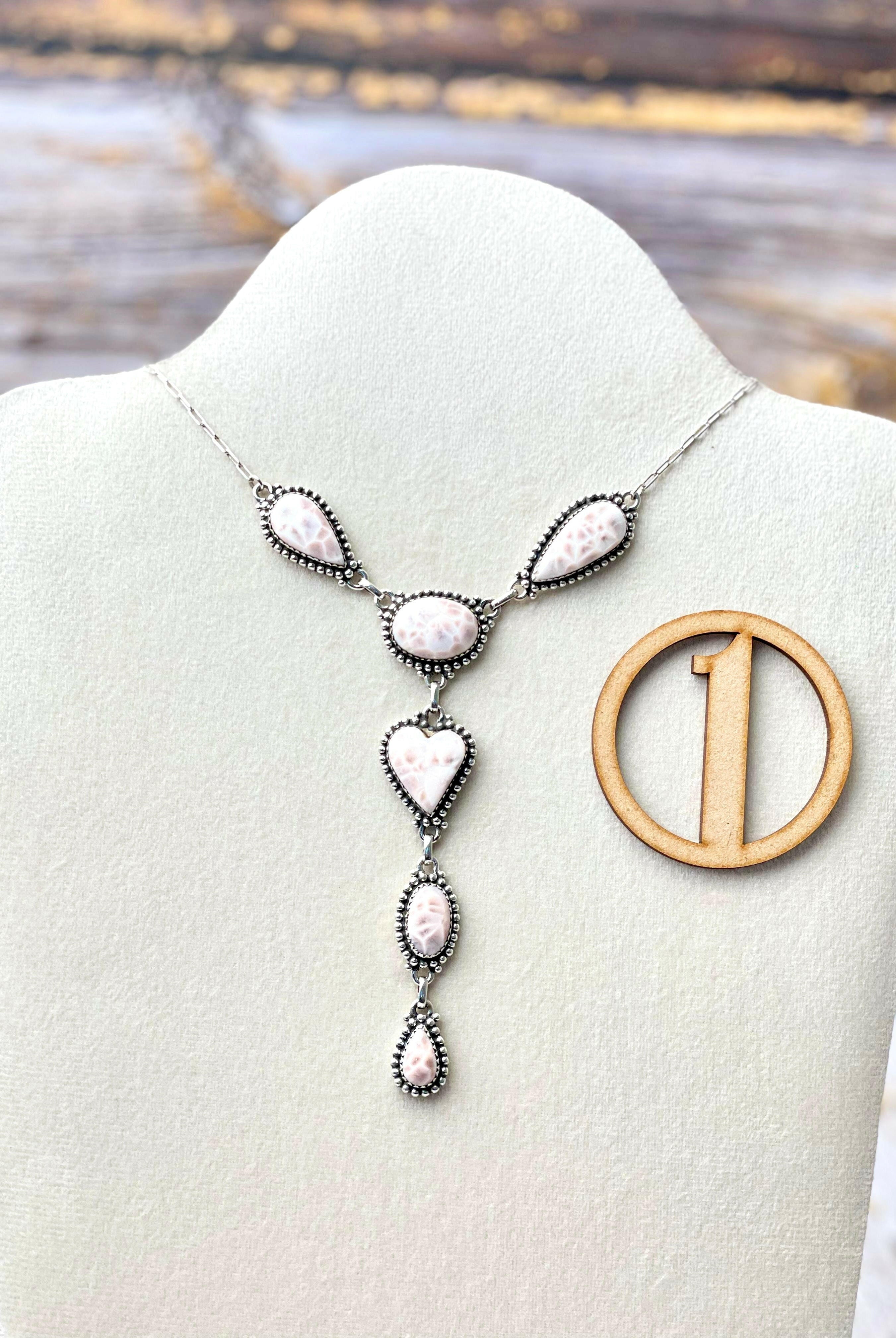 Pink Larimar Lariat Necklaces-Necklaces-Krush Kandy, Women's Online Fashion Boutique Located in Phoenix, Arizona (Scottsdale Area)