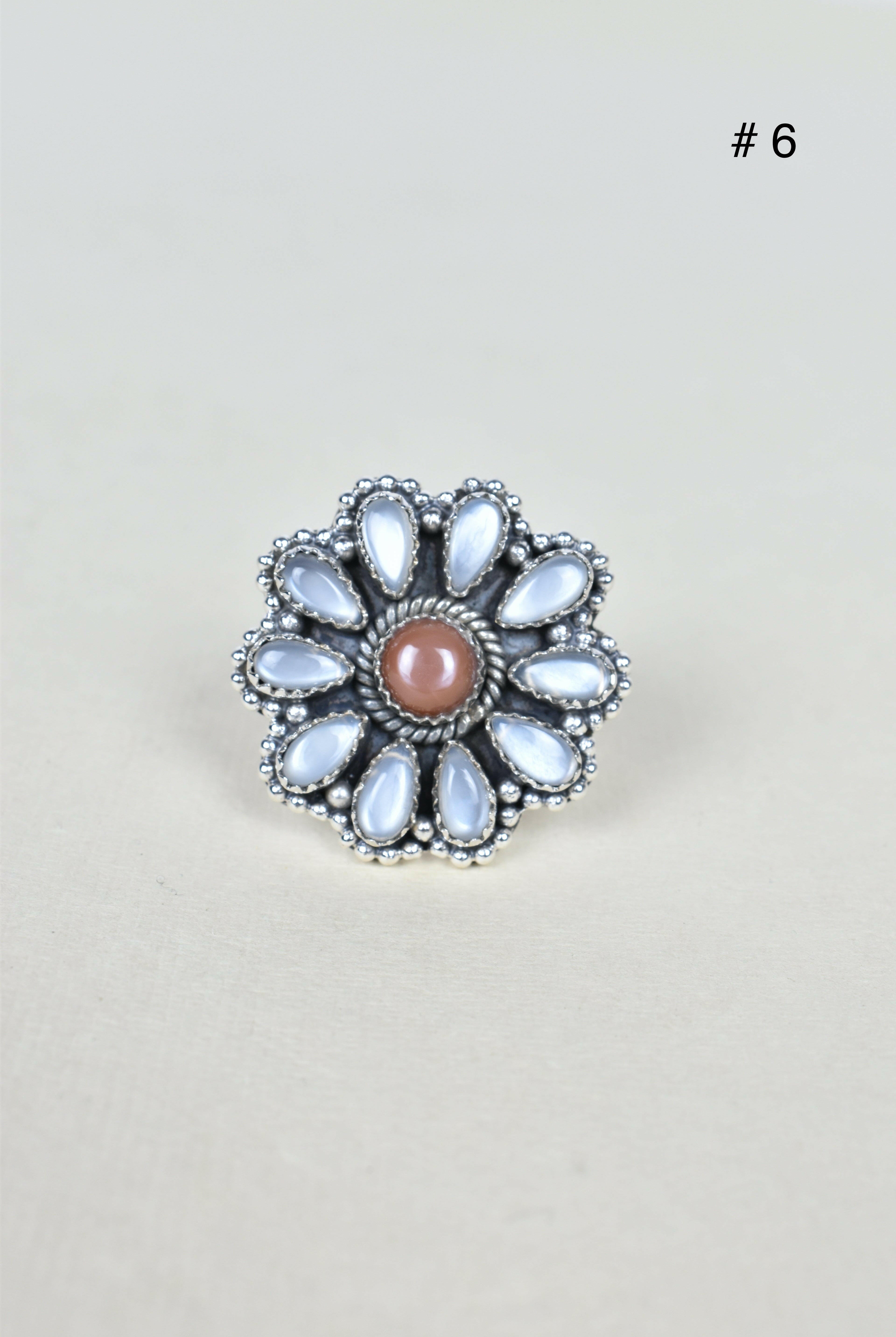 Chocolate Moonstone & Stone Cluster Sterling Silver Rings-Cluster Rings-Krush Kandy, Women's Online Fashion Boutique Located in Phoenix, Arizona (Scottsdale Area)