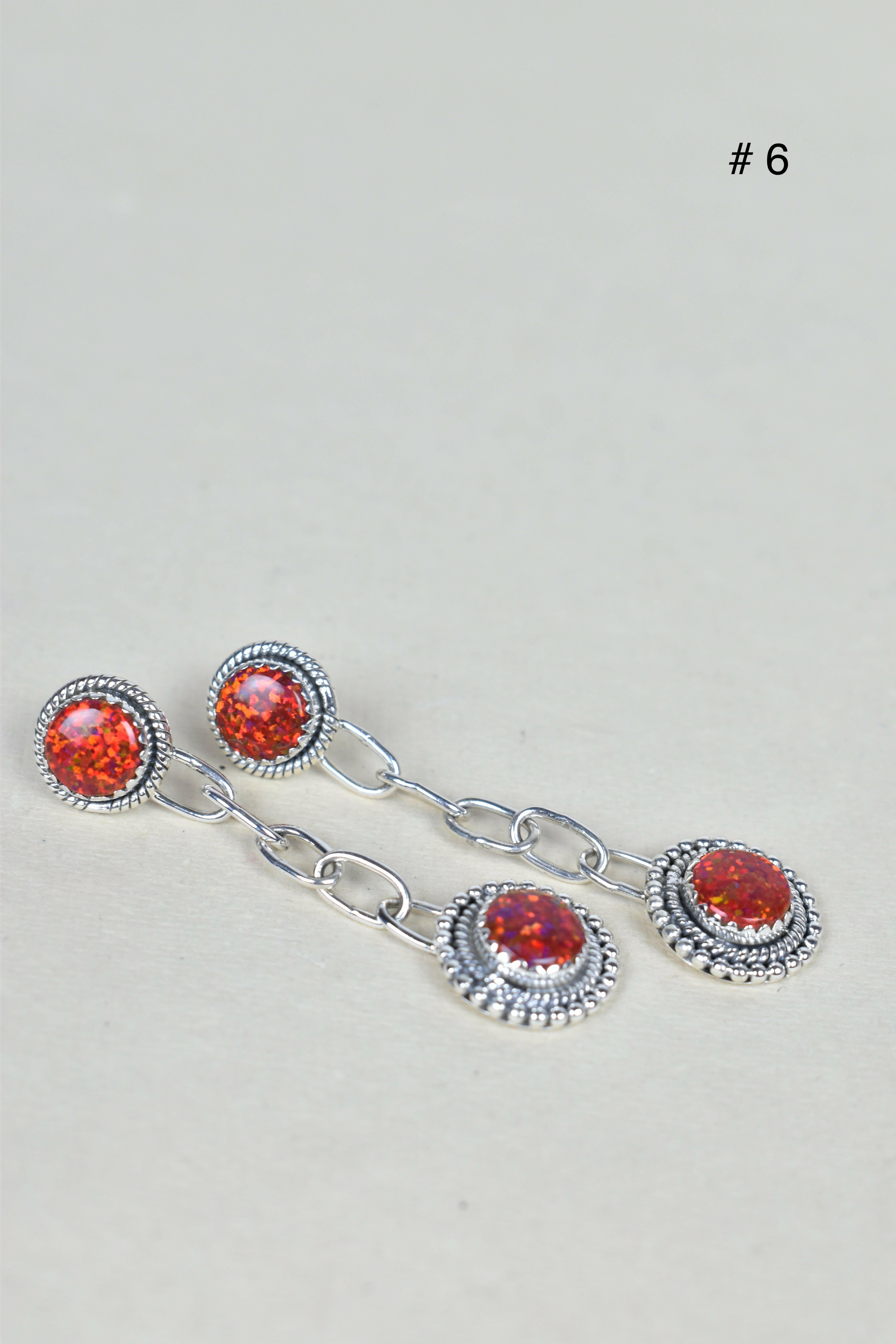 Gem Duet Chain Drop Earrings-Drop Earrings-Krush Kandy, Women's Online Fashion Boutique Located in Phoenix, Arizona (Scottsdale Area)