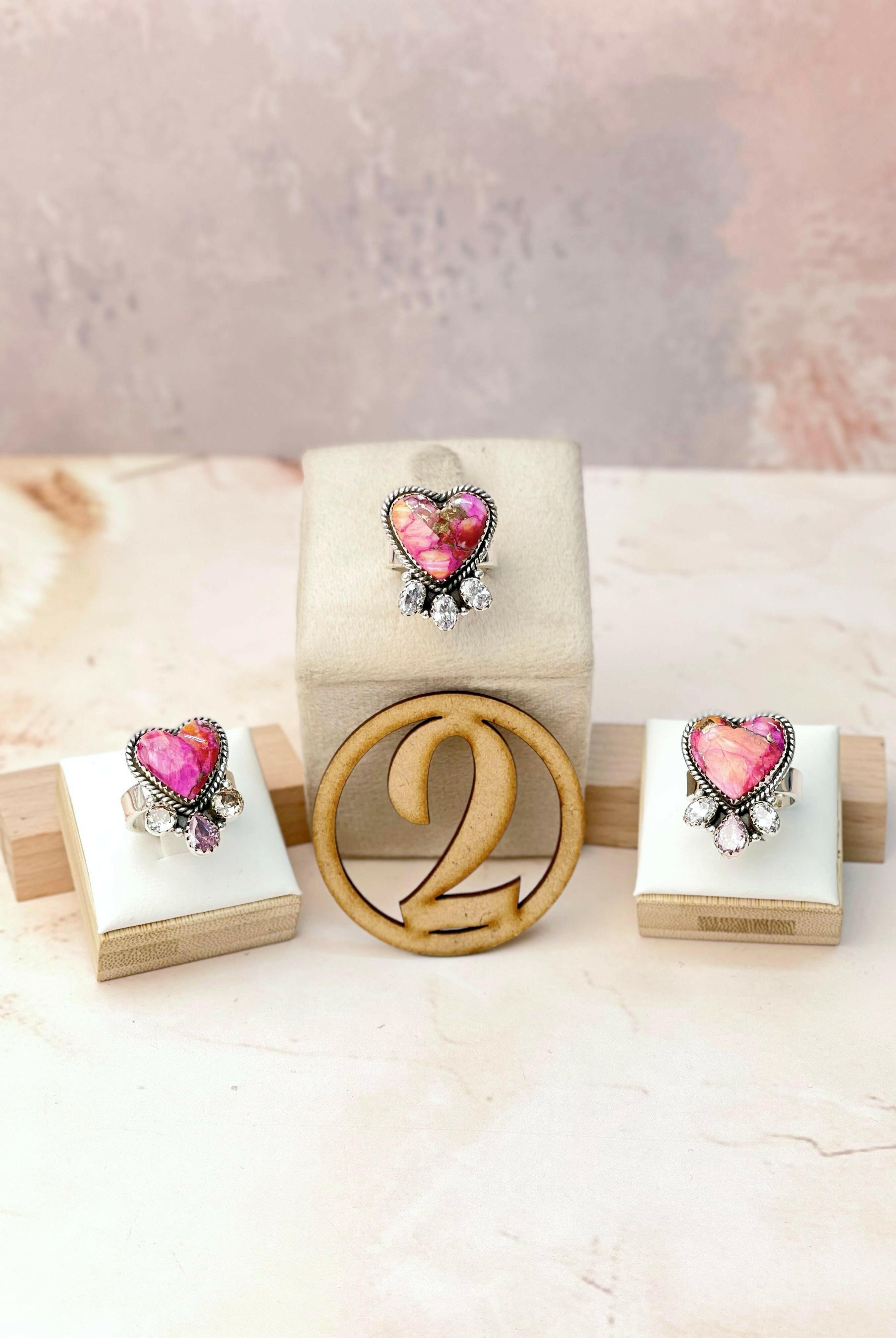 Star Burst and Pink CZ Rings-Rings-Krush Kandy, Women's Online Fashion Boutique Located in Phoenix, Arizona (Scottsdale Area)