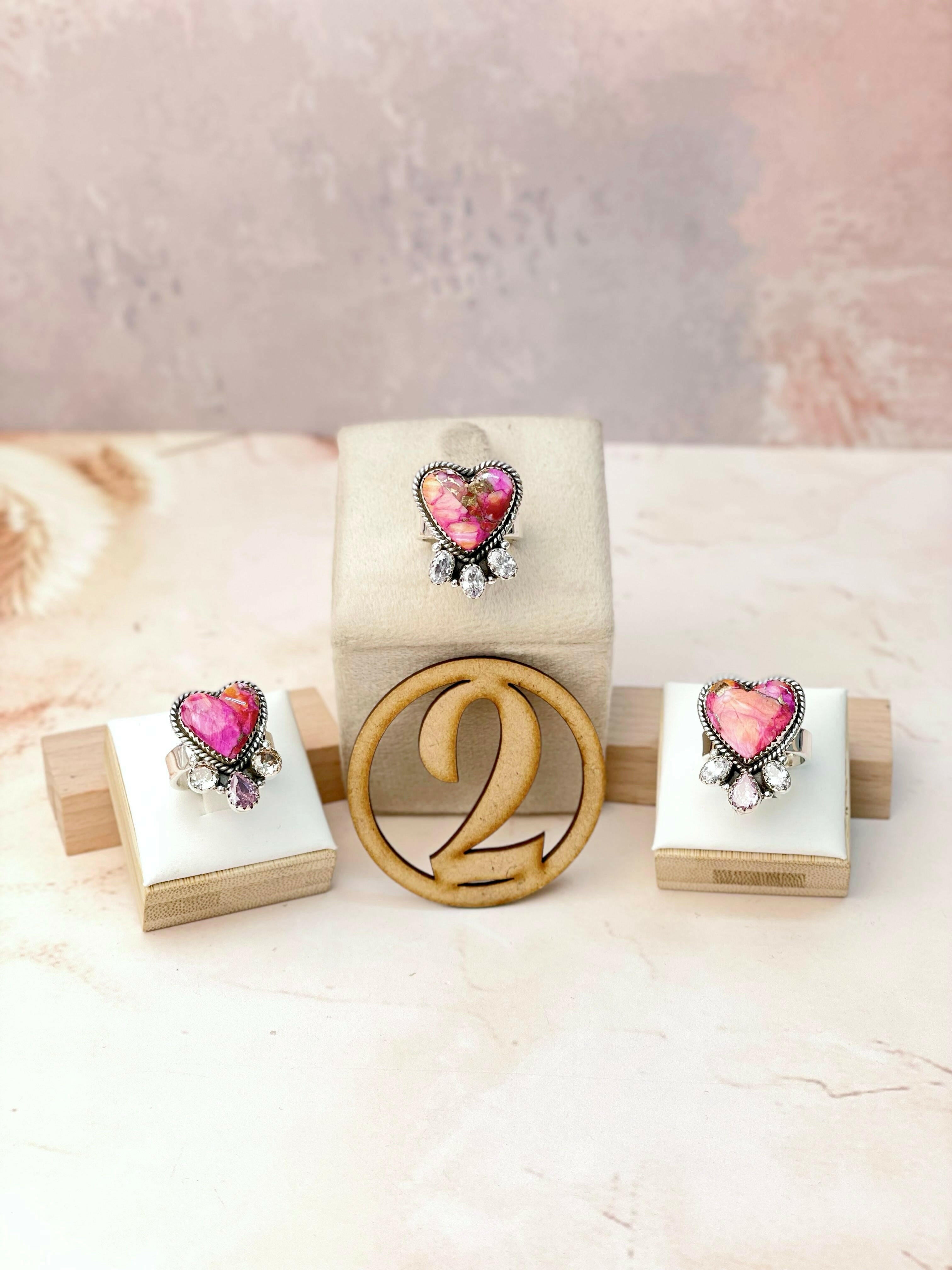 Star Burst and Pink CZ Rings-Rings-Krush Kandy, Women's Online Fashion Boutique Located in Phoenix, Arizona (Scottsdale Area)