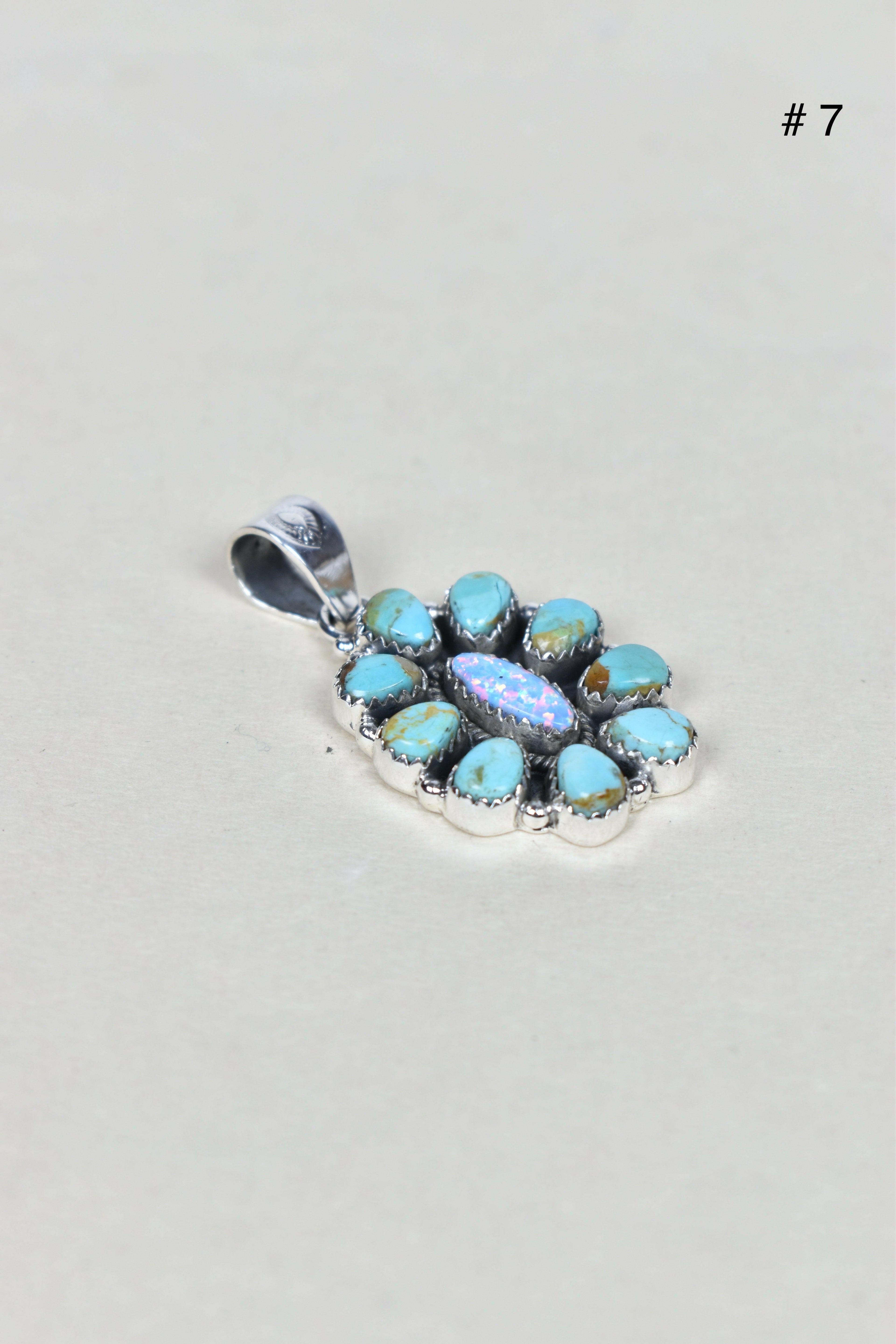 Turquoise Halo Delight Pendant-Pendant Necklaces-Krush Kandy, Women's Online Fashion Boutique Located in Phoenix, Arizona (Scottsdale Area)