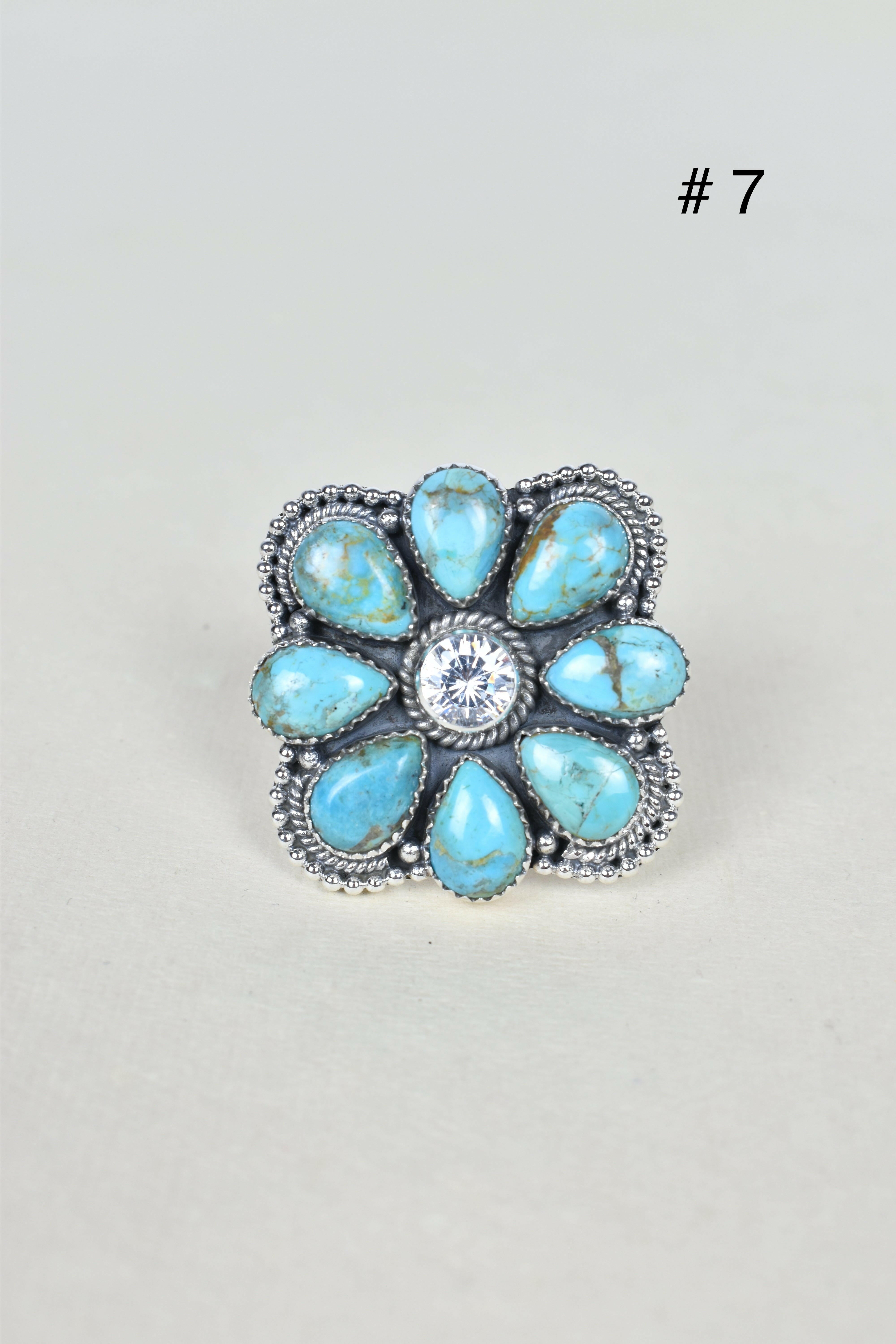 ONE OF A KIND STERLING SILVER CRYSTAL CLUSTER RINGS-Cluster Rings-Krush Kandy, Women's Online Fashion Boutique Located in Phoenix, Arizona (Scottsdale Area)