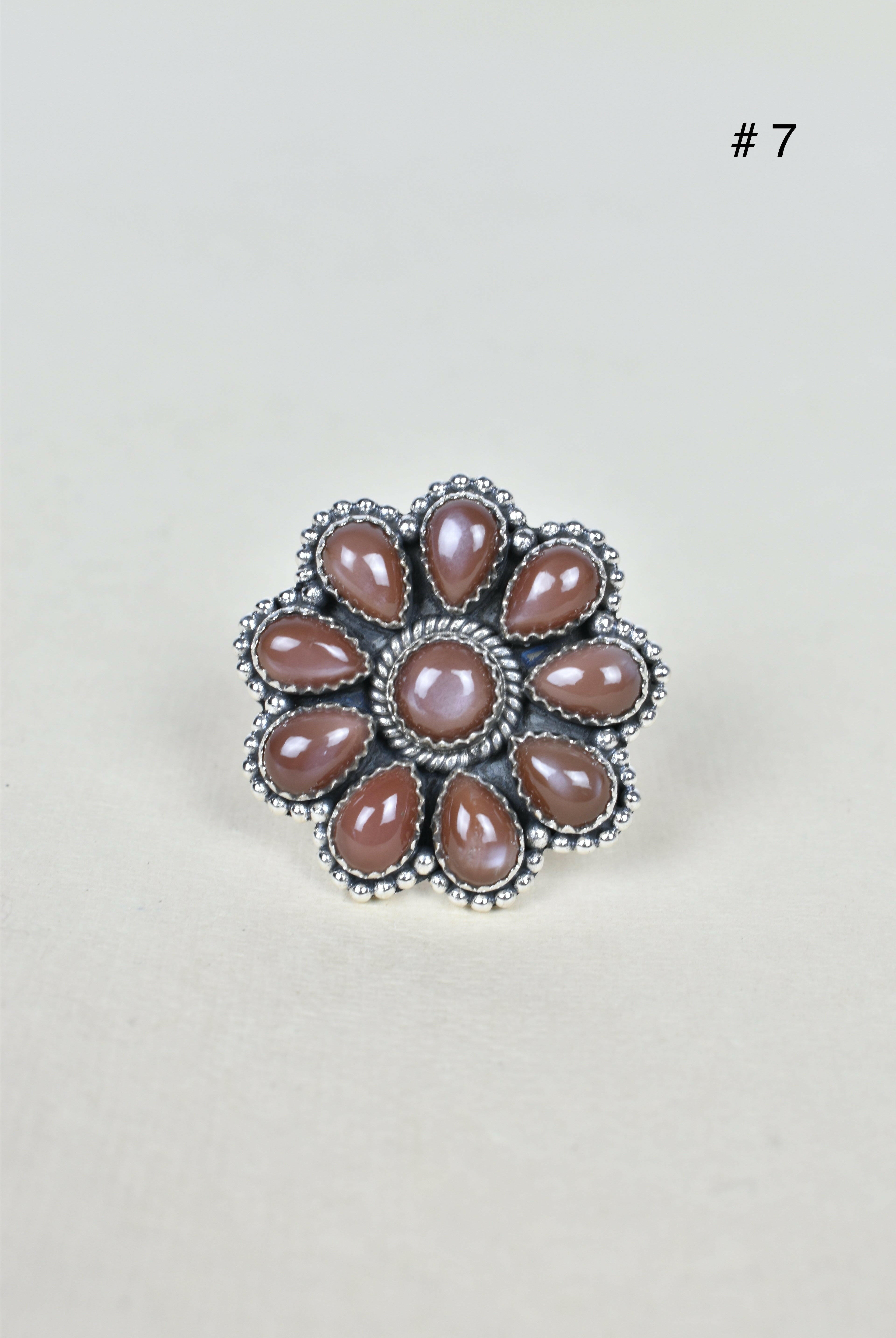 Chocolate Moonstone & Stone Cluster Sterling Silver Rings-Cluster Rings-Krush Kandy, Women's Online Fashion Boutique Located in Phoenix, Arizona (Scottsdale Area)