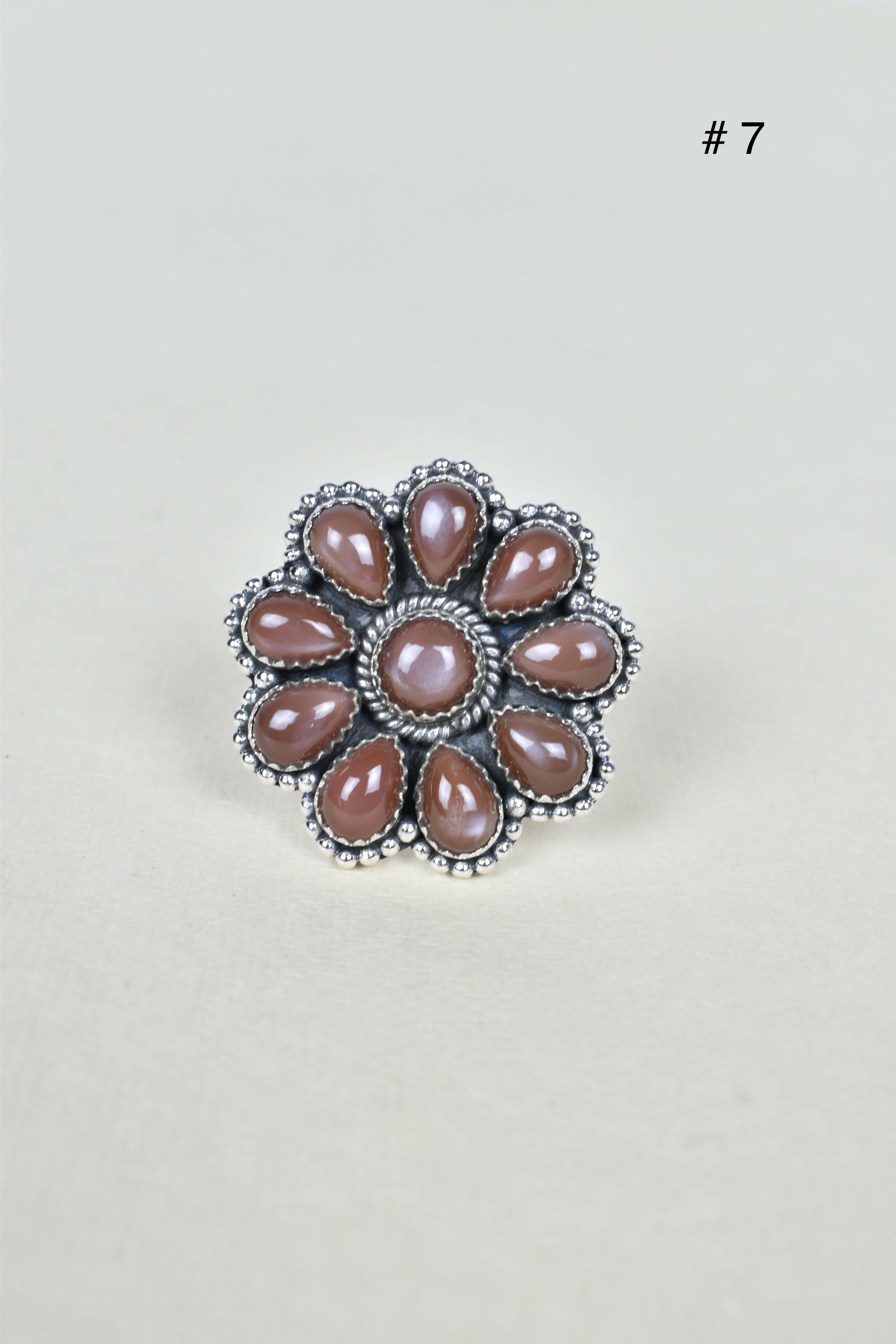 Chocolate Moonstone & Stone Cluster Sterling Silver Rings-Cluster Rings-Krush Kandy, Women's Online Fashion Boutique Located in Phoenix, Arizona (Scottsdale Area)