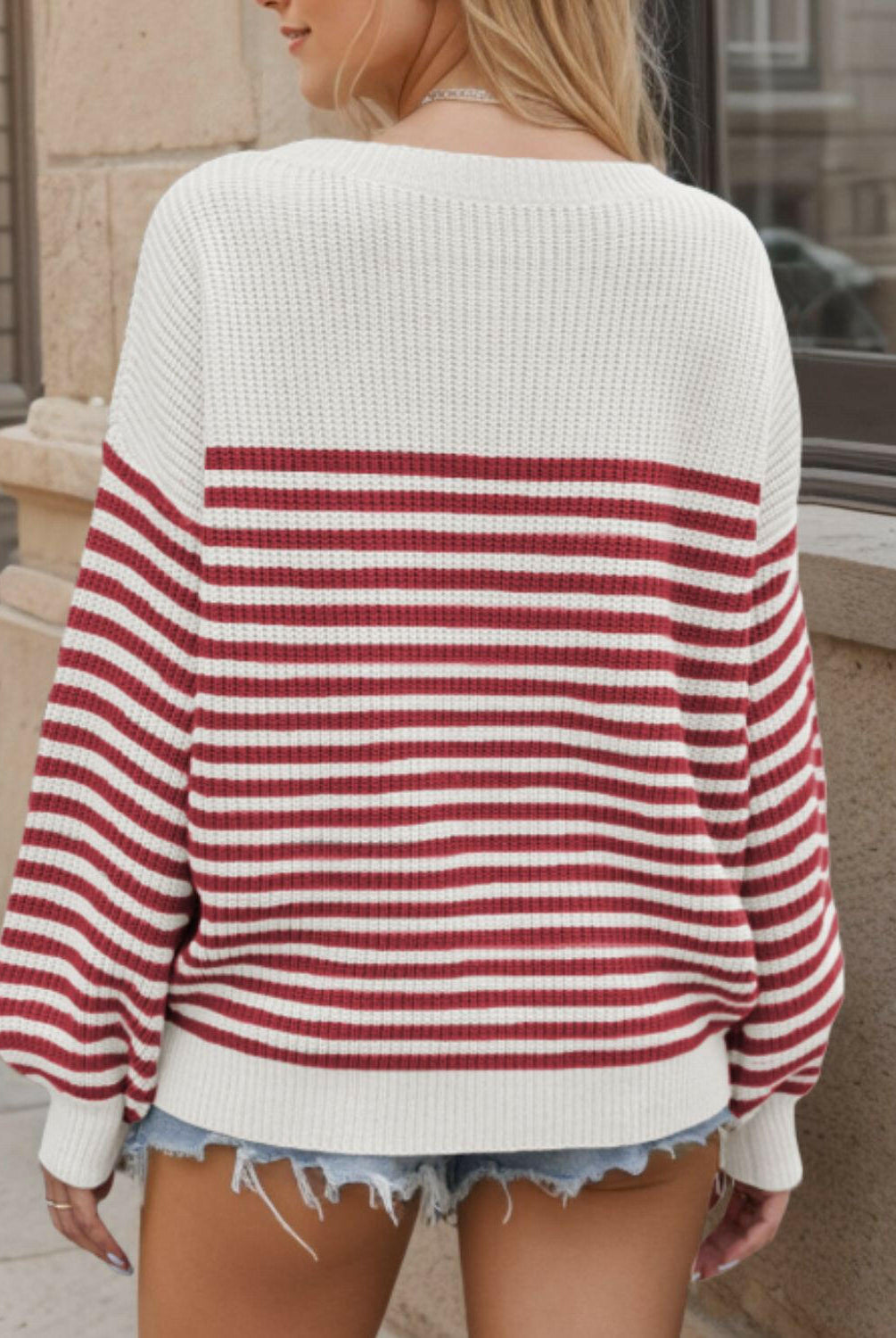 Comfy Chic Oversized Stripe Sweater-Sweaters-Krush Kandy, Women's Online Fashion Boutique Located in Phoenix, Arizona (Scottsdale Area)