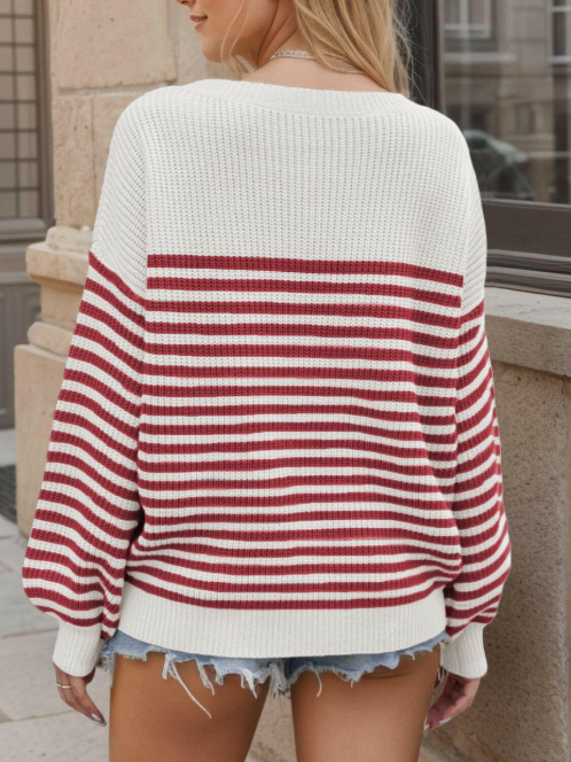 Comfy Chic Oversized Stripe Sweater-Sweaters-Krush Kandy, Women's Online Fashion Boutique Located in Phoenix, Arizona (Scottsdale Area)
