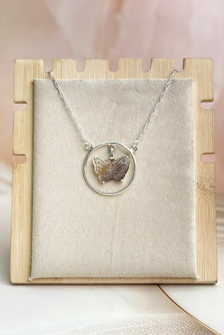 Coco Butterfly in Halo Necklace-Necklaces-Krush Kandy, Women's Online Fashion Boutique Located in Phoenix, Arizona (Scottsdale Area)