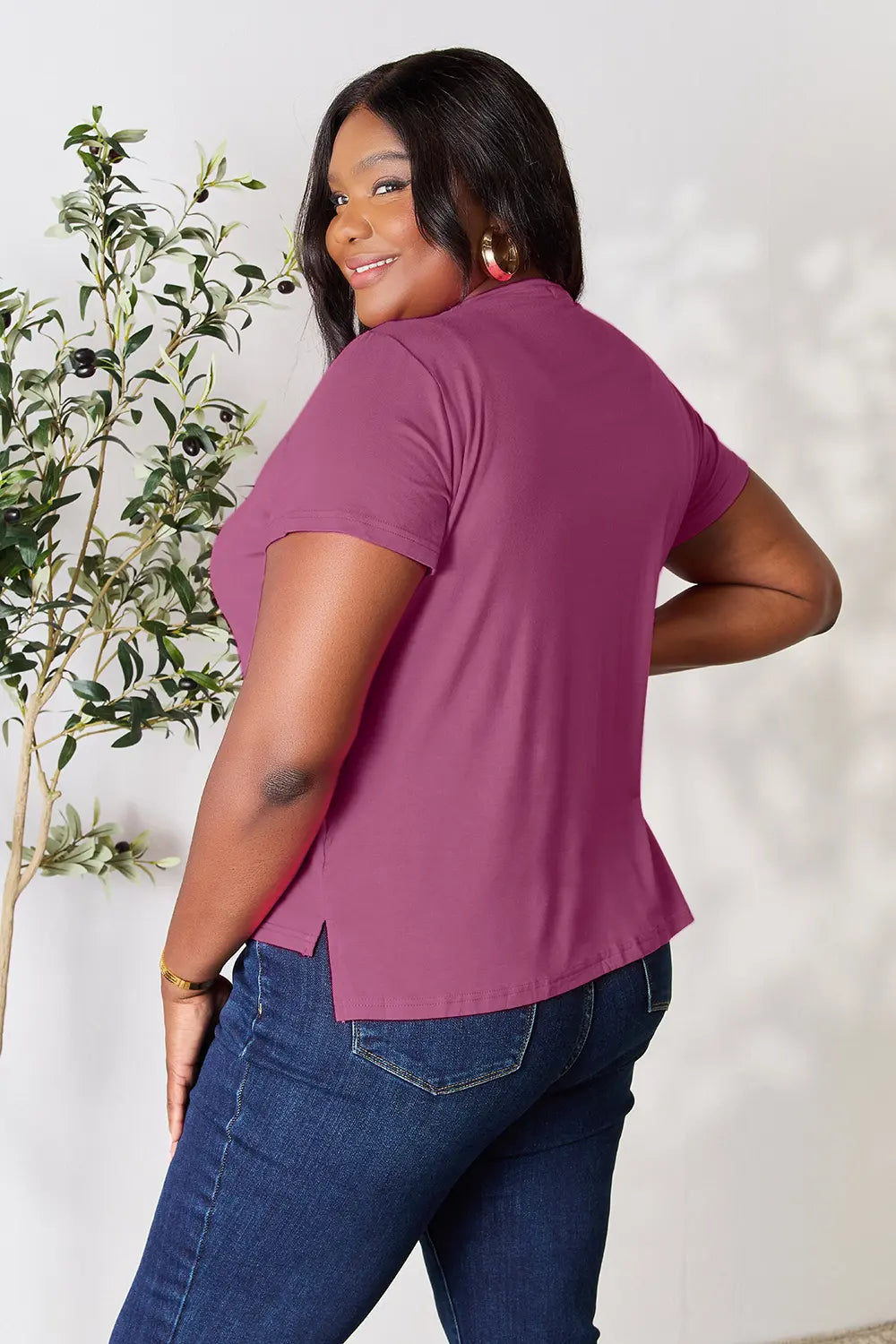 Basic Bae Full Size Round Neck Short Sleeve T-Shirt-Tops-Krush Kandy, Women's Online Fashion Boutique Located in Phoenix, Arizona (Scottsdale Area)