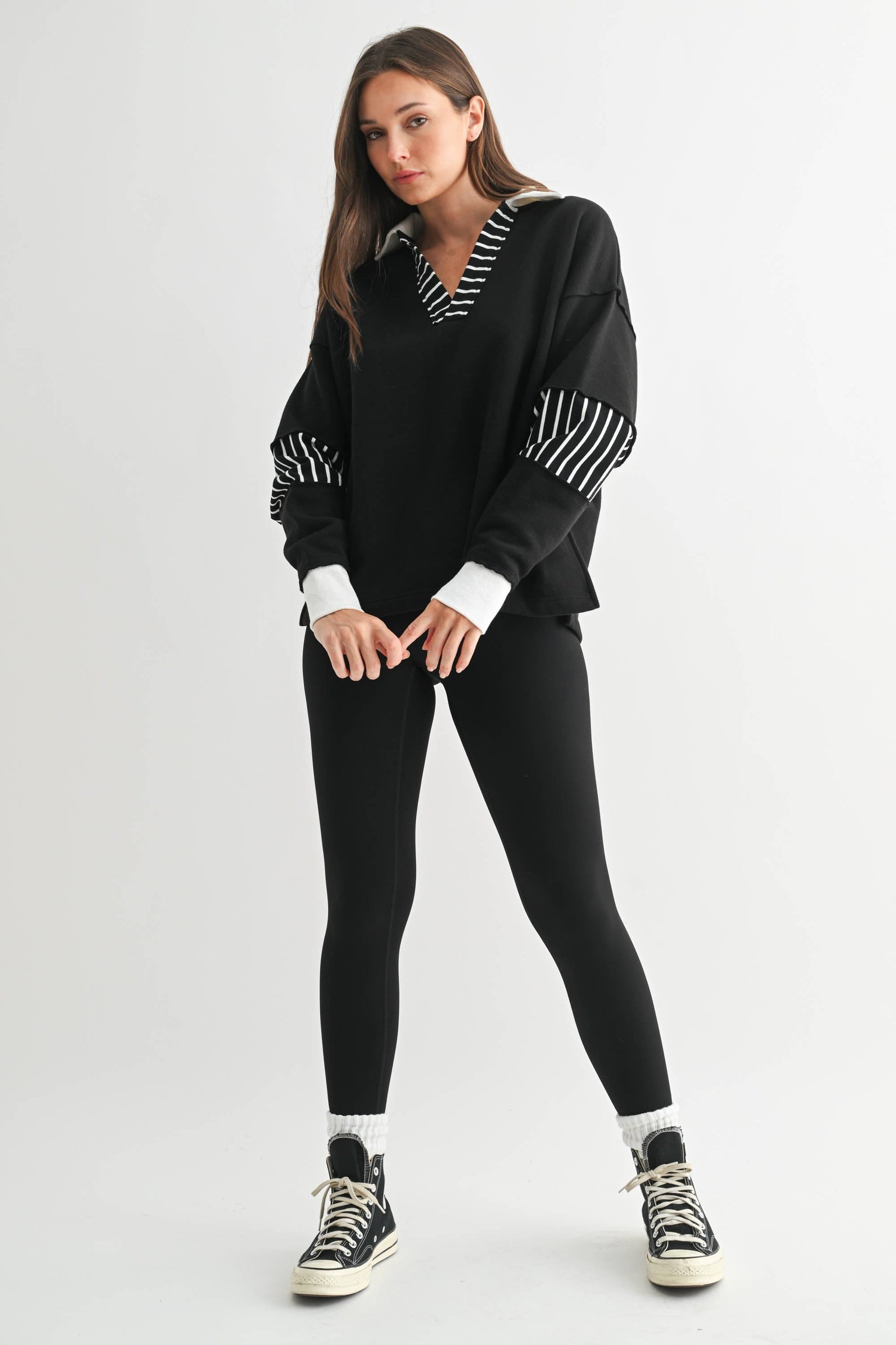 Varsity Edge Pullover-Pullovers-Krush Kandy, Women's Online Fashion Boutique Located in Phoenix, Arizona (Scottsdale Area)