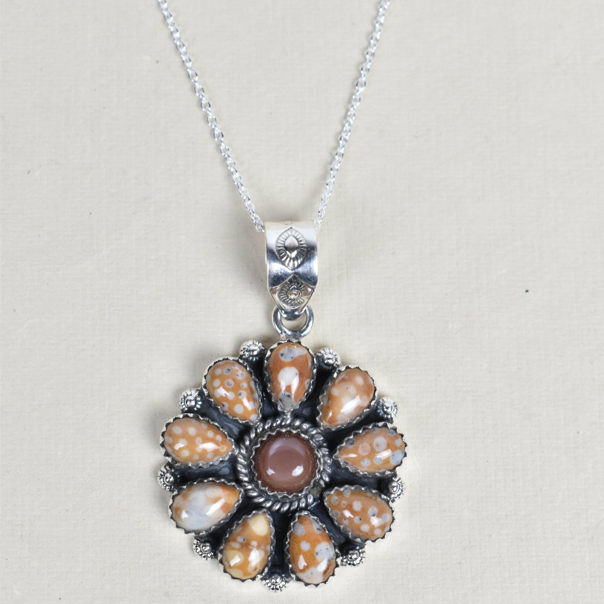 Daisy Days Sterling Silver & Stone Cluster Necklaces-Pendant Necklaces-Krush Kandy, Women's Online Fashion Boutique Located in Phoenix, Arizona (Scottsdale Area)