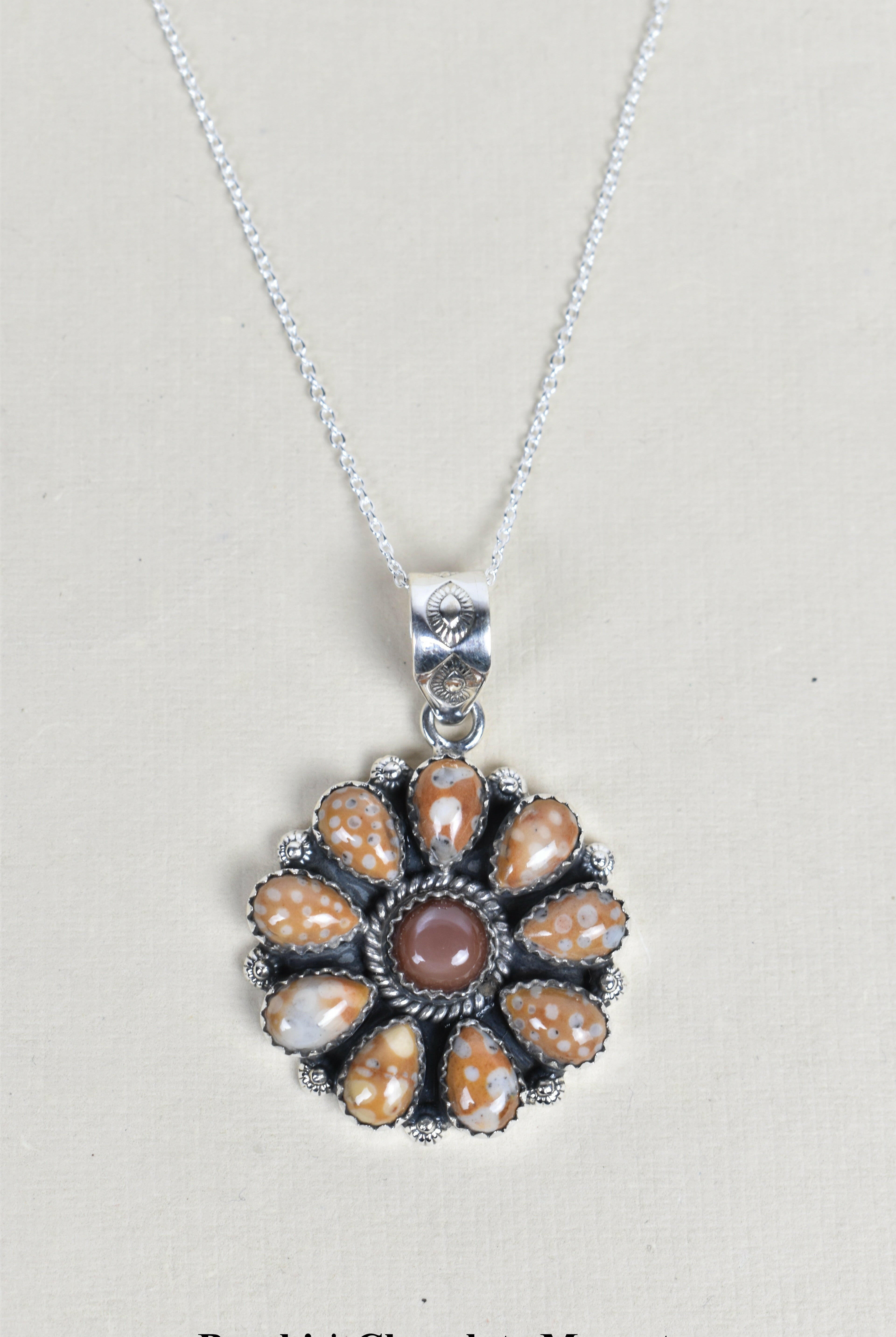 Daisy Days Sterling Silver & Stone Cluster Necklaces-Pendant Necklaces-Krush Kandy, Women's Online Fashion Boutique Located in Phoenix, Arizona (Scottsdale Area)