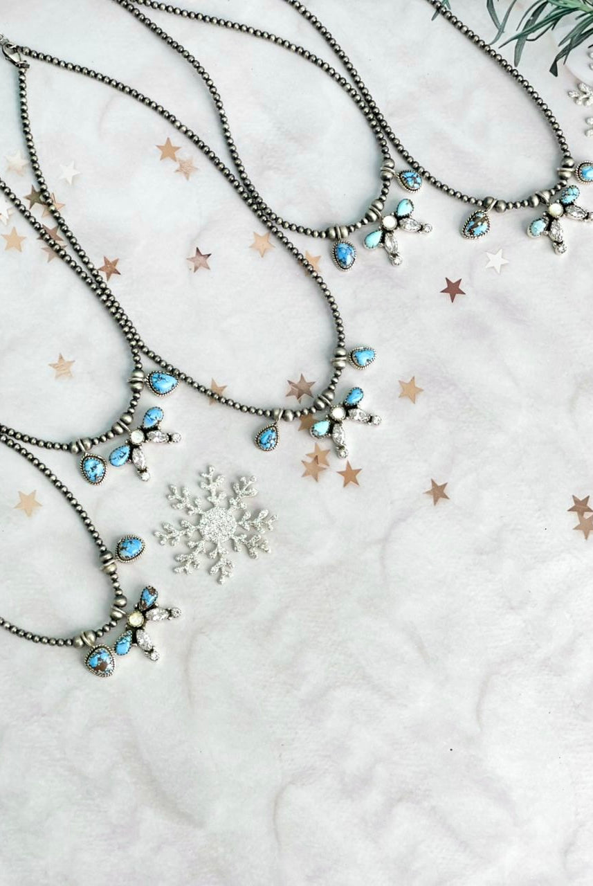 Winter Frost Golden Hills Bow Beads Necklace-Necklaces-Krush Kandy, Women's Online Fashion Boutique Located in Phoenix, Arizona (Scottsdale Area)