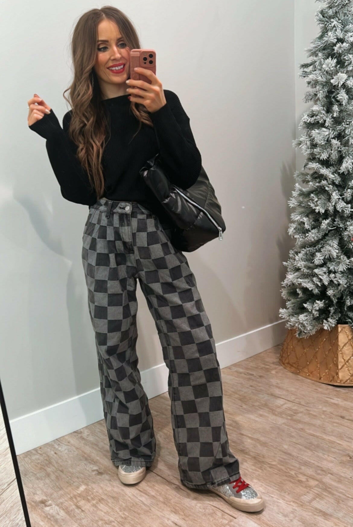 Hot to Go Checked Denim Jeans-Jeans-Krush Kandy, Women's Online Fashion Boutique Located in Phoenix, Arizona (Scottsdale Area)