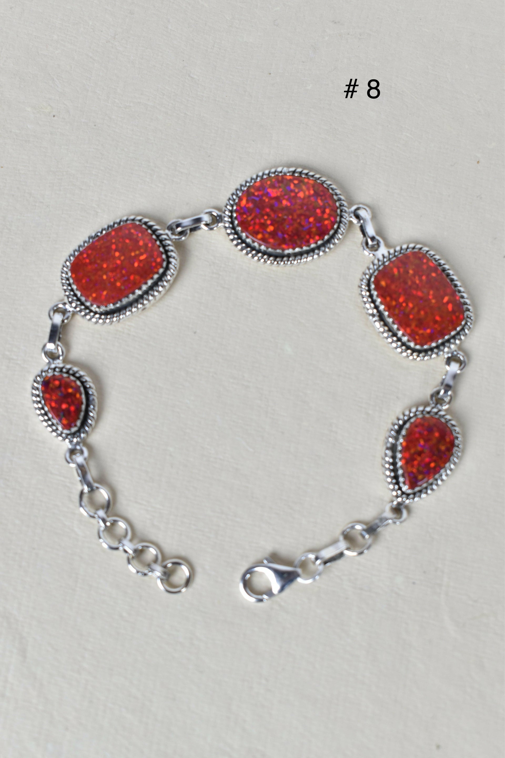 ONE OF A KIND STERLING SILVER 5 STONE BRACELET-Gemstone Bracelets-Krush Kandy, Women's Online Fashion Boutique Located in Phoenix, Arizona (Scottsdale Area)