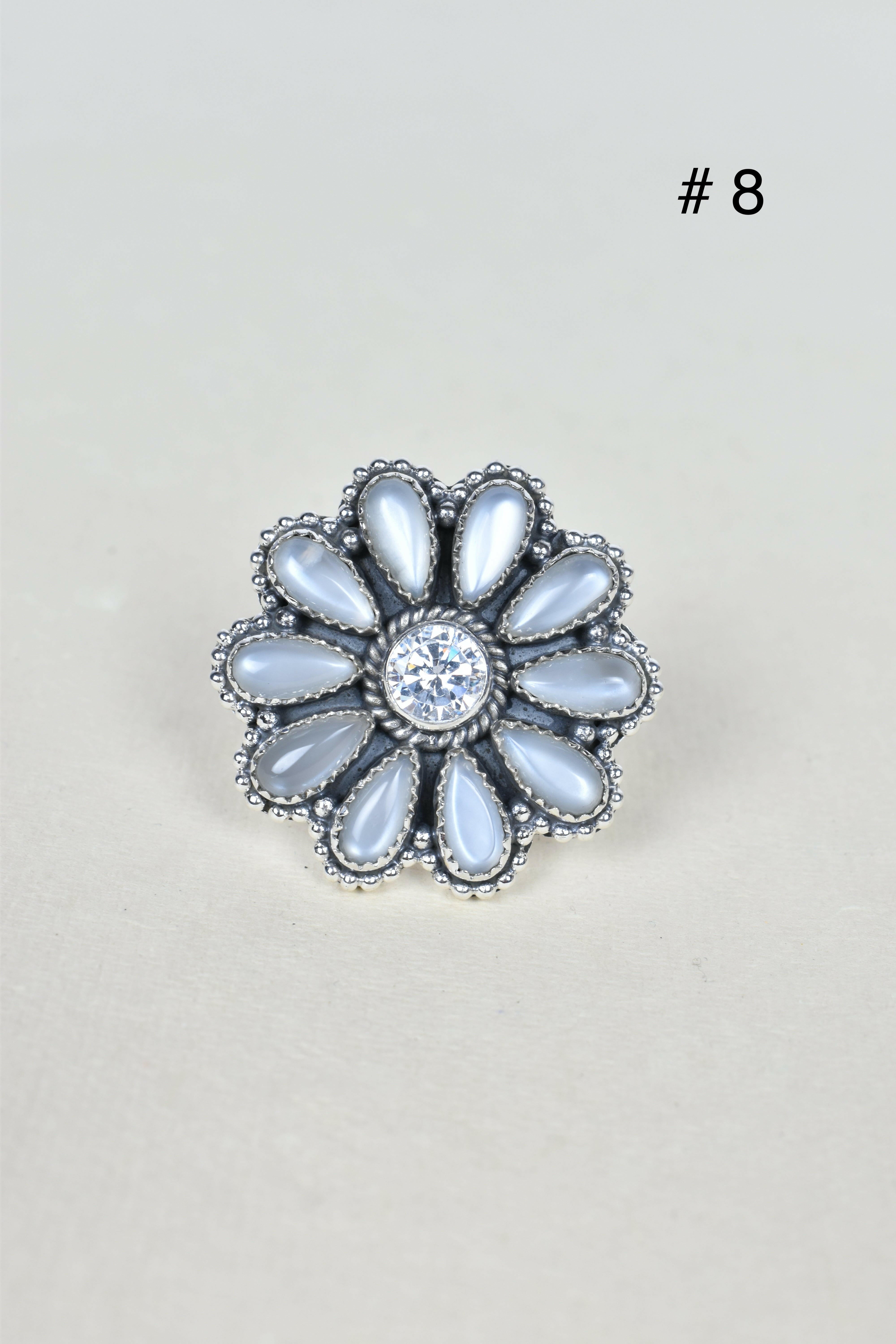 ONE OF A KIND STERLING SILVER CRYSTAL CLUSTER RINGS-Cluster Rings-Krush Kandy, Women's Online Fashion Boutique Located in Phoenix, Arizona (Scottsdale Area)