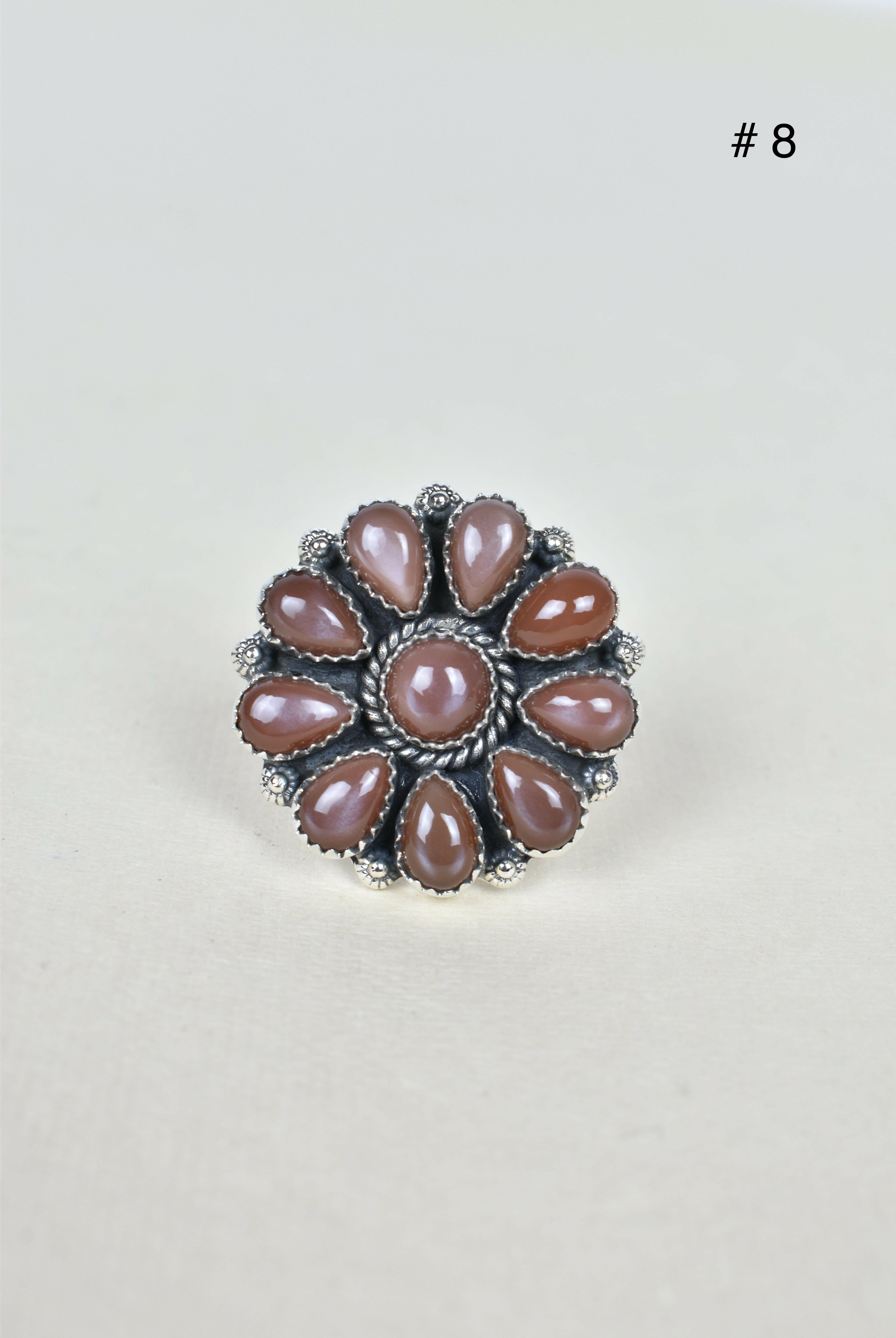 Chocolate Moonstone & Stone Cluster Sterling Silver Rings-Cluster Rings-Krush Kandy, Women's Online Fashion Boutique Located in Phoenix, Arizona (Scottsdale Area)