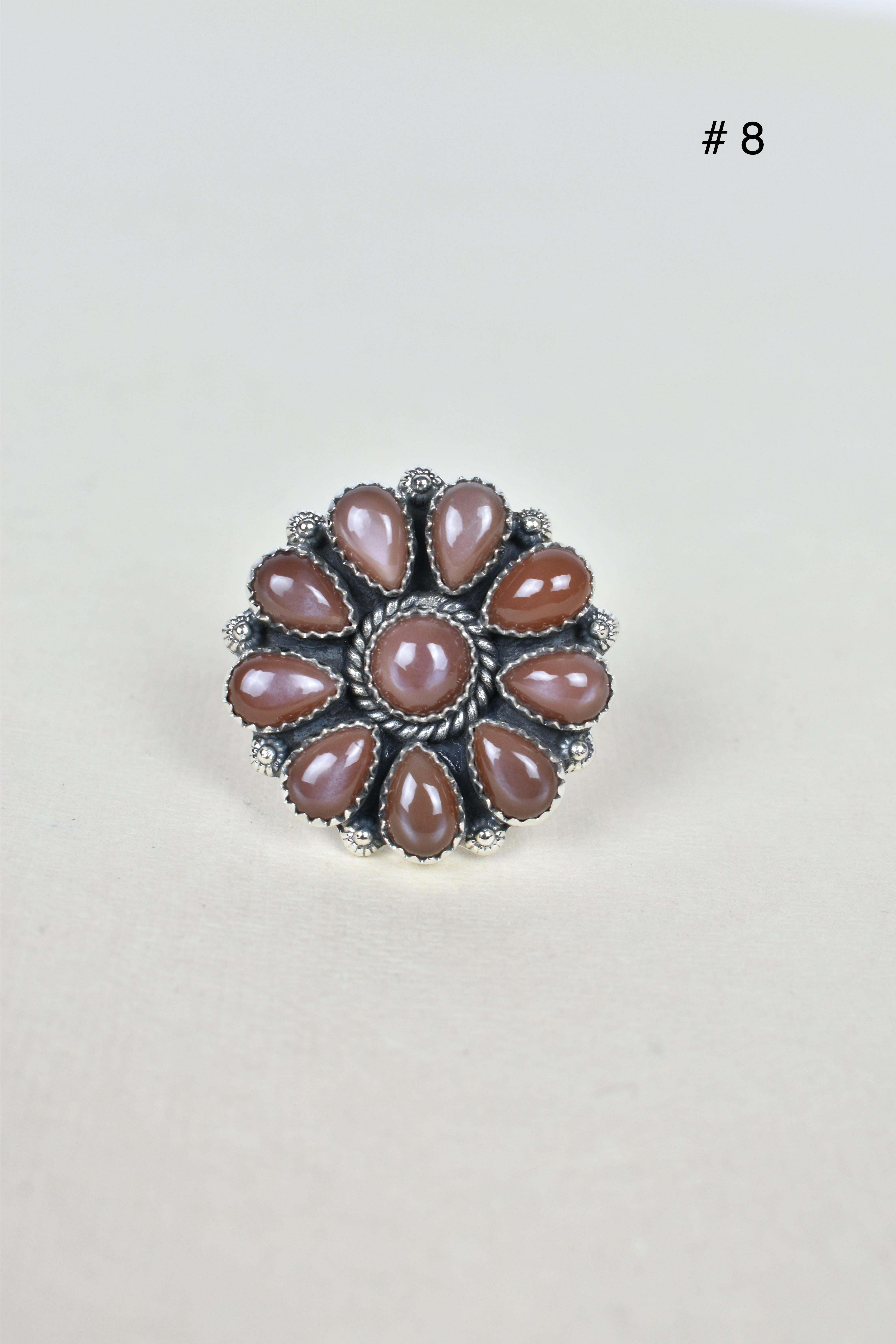 Chocolate Moonstone & Stone Cluster Sterling Silver Rings-Cluster Rings-Krush Kandy, Women's Online Fashion Boutique Located in Phoenix, Arizona (Scottsdale Area)