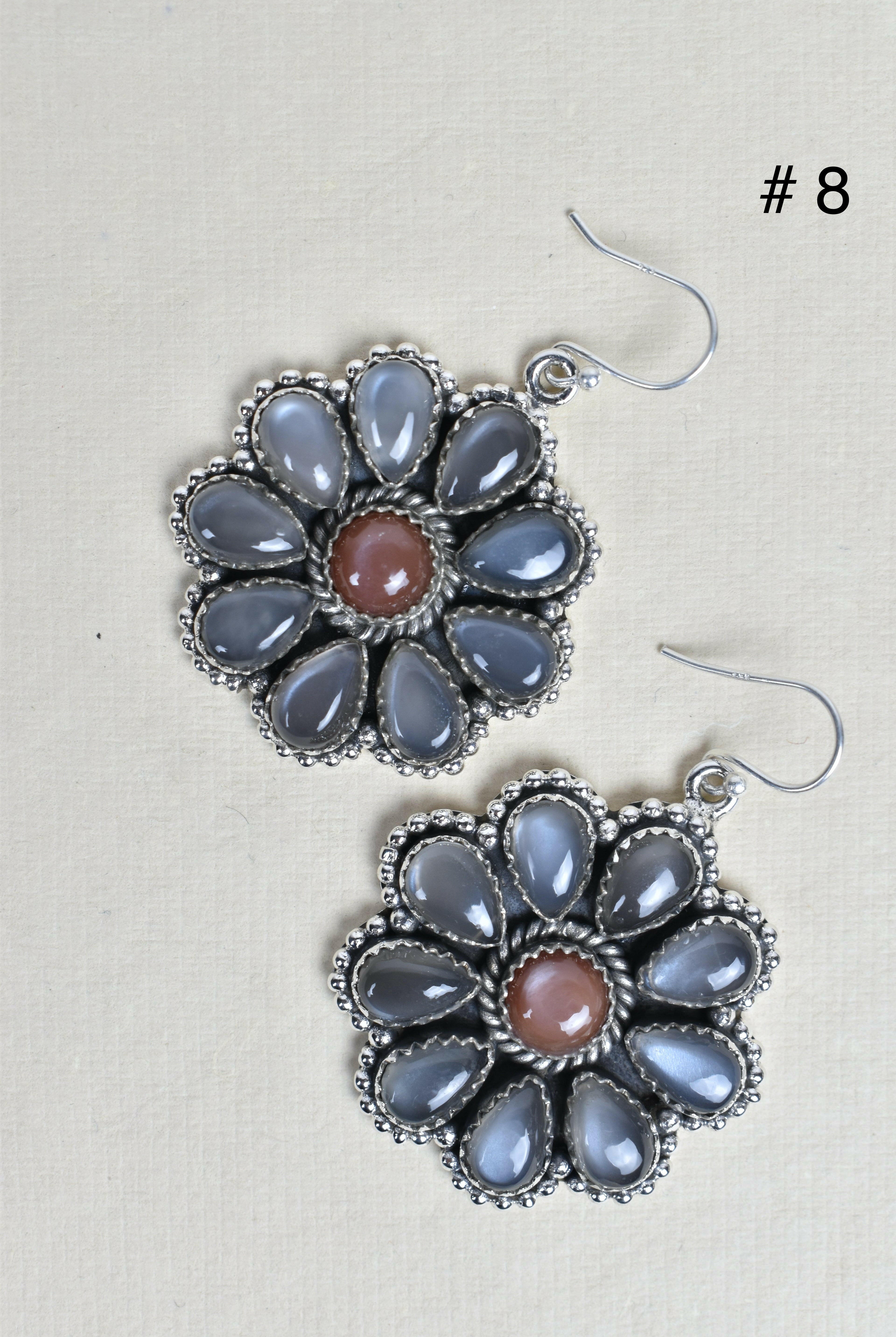 Sterling Silver Concho Cluster Earrings-Stud Earrings-Krush Kandy, Women's Online Fashion Boutique Located in Phoenix, Arizona (Scottsdale Area)