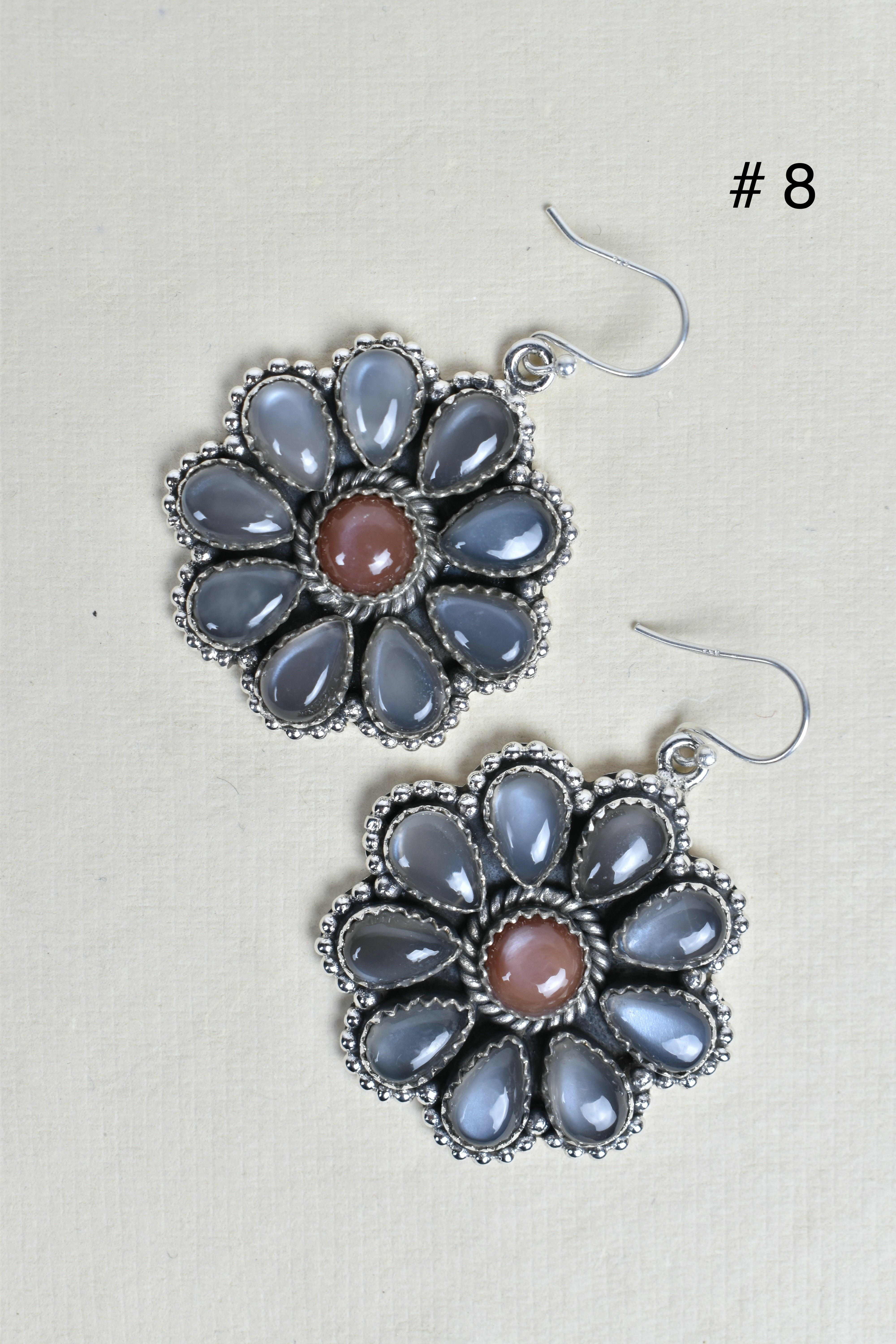 Sterling Silver Concho Cluster Earrings-Stud Earrings-Krush Kandy, Women's Online Fashion Boutique Located in Phoenix, Arizona (Scottsdale Area)