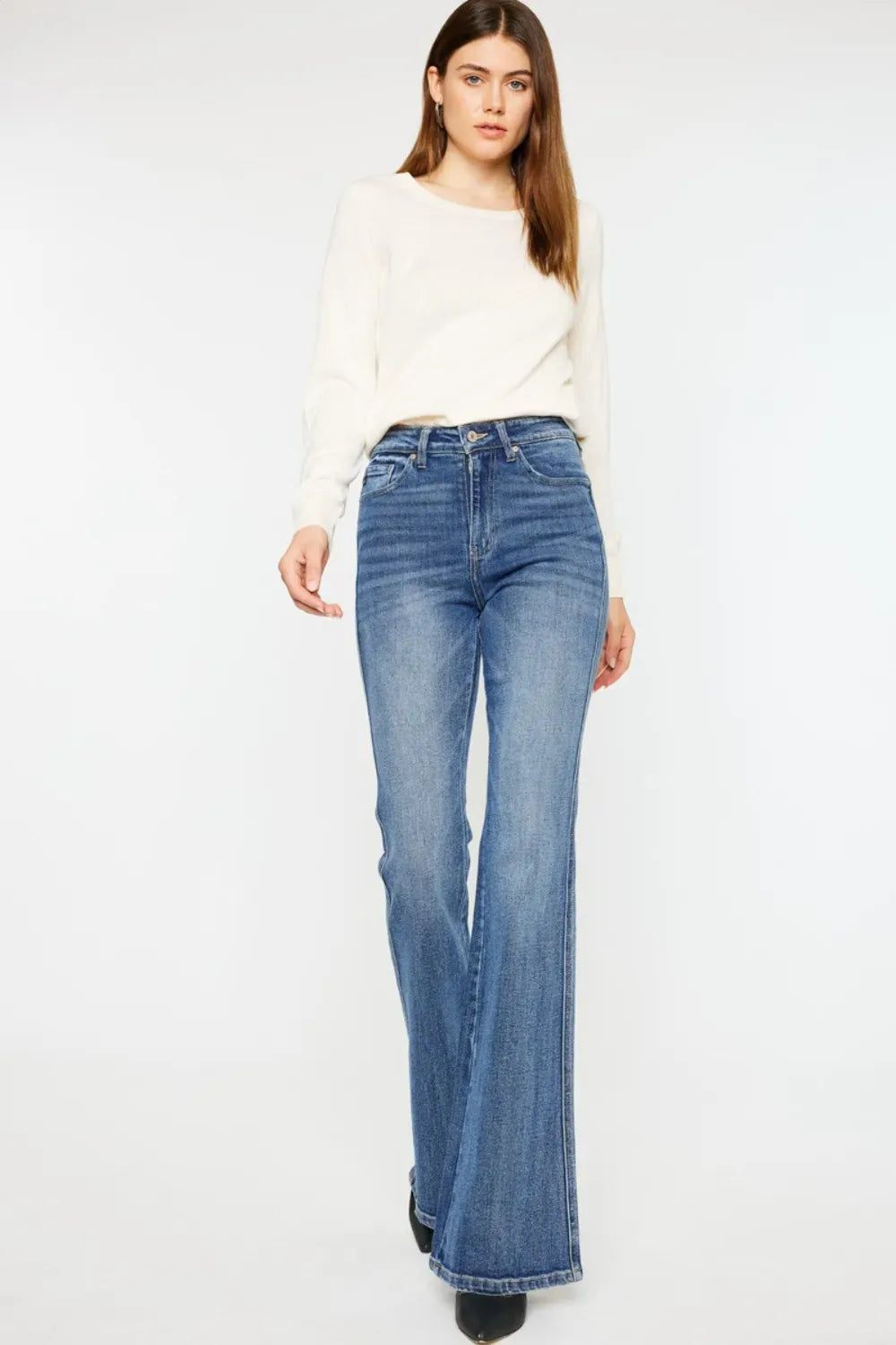 Kancan Whiskers High Waist Flare Jeans-Denim-Krush Kandy, Women's Online Fashion Boutique Located in Phoenix, Arizona (Scottsdale Area)