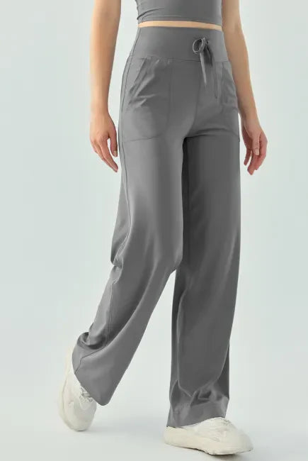 Scuba Drawstring High Waist Active Pants-Pants-Krush Kandy, Women's Online Fashion Boutique Located in Phoenix, Arizona (Scottsdale Area)
