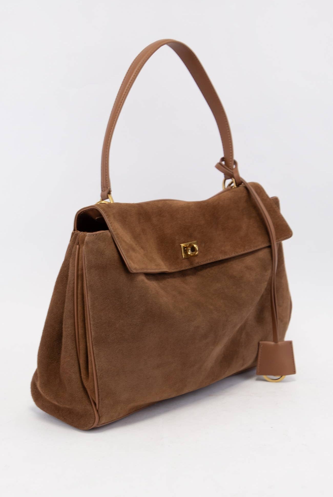 Genuine Suede Turn-Lock Satchel-handbags-Krush Kandy, Women's Online Fashion Boutique Located in Phoenix, Arizona (Scottsdale Area)