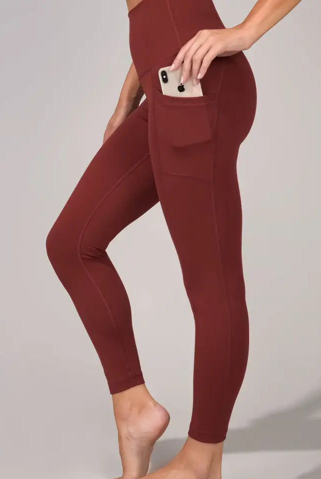 Yogalicious Elastic Free High Rise Side Pocket Ankle Legging-Leggings-Krush Kandy, Women's Online Fashion Boutique Located in Phoenix, Arizona (Scottsdale Area)