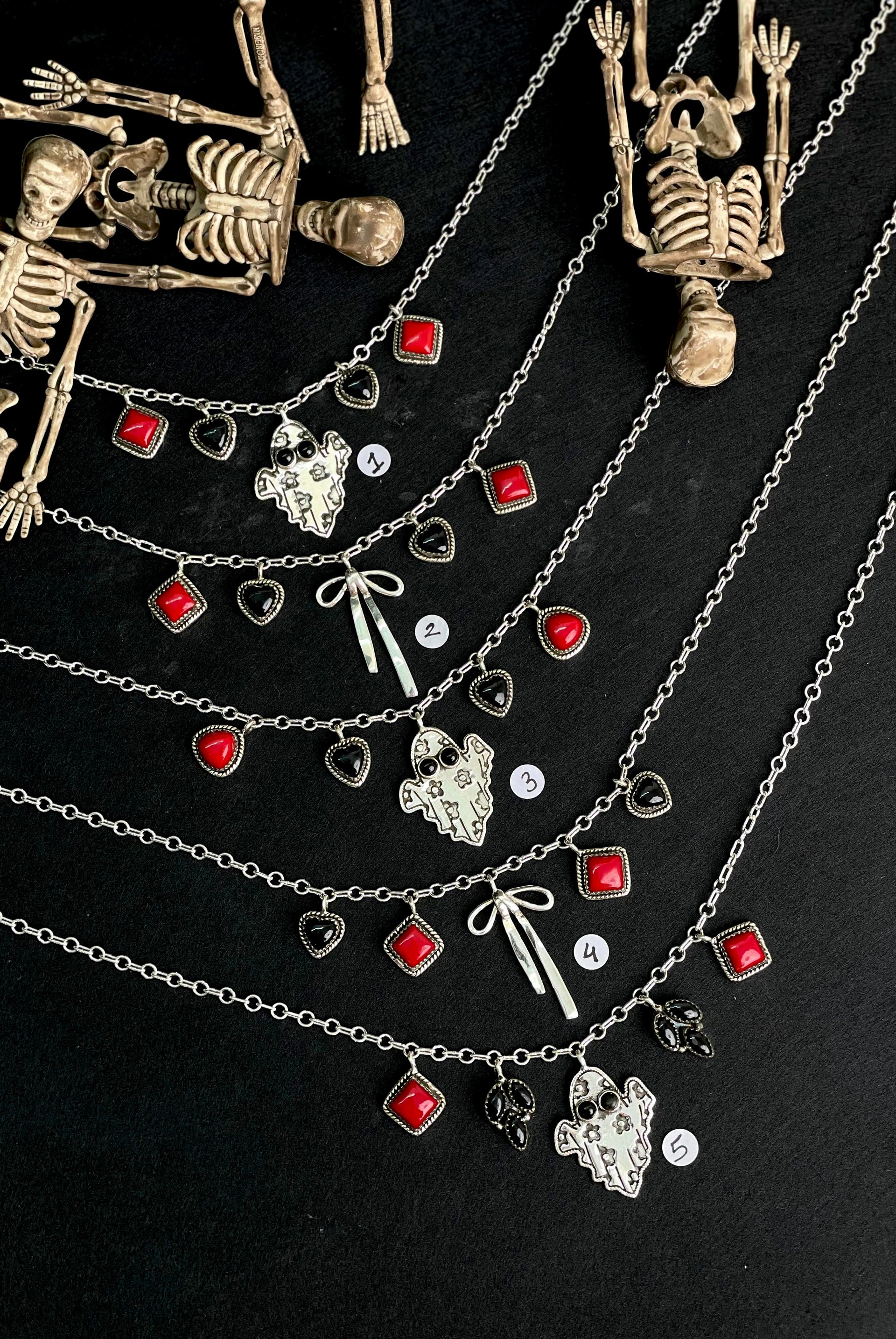 Halloween Charm Necklace Rosarita & Black Onyx sno 12-Necklaces-Krush Kandy, Women's Online Fashion Boutique Located in Phoenix, Arizona (Scottsdale Area)