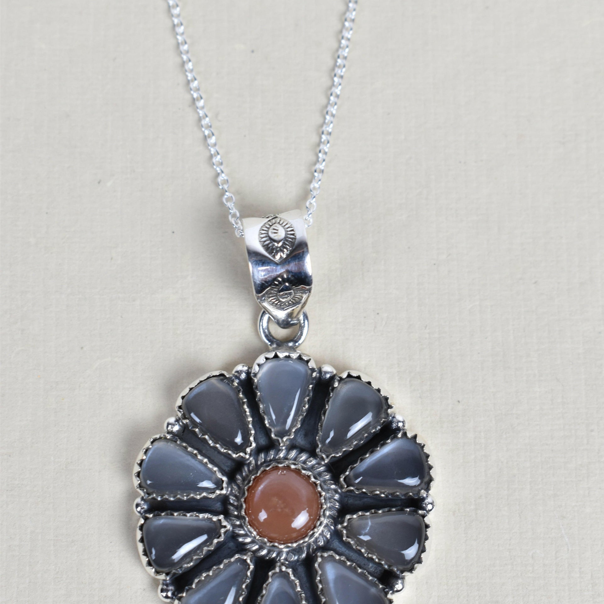 Daisy Days Sterling Silver & Stone Cluster Necklaces-Pendant Necklaces-Krush Kandy, Women's Online Fashion Boutique Located in Phoenix, Arizona (Scottsdale Area)
