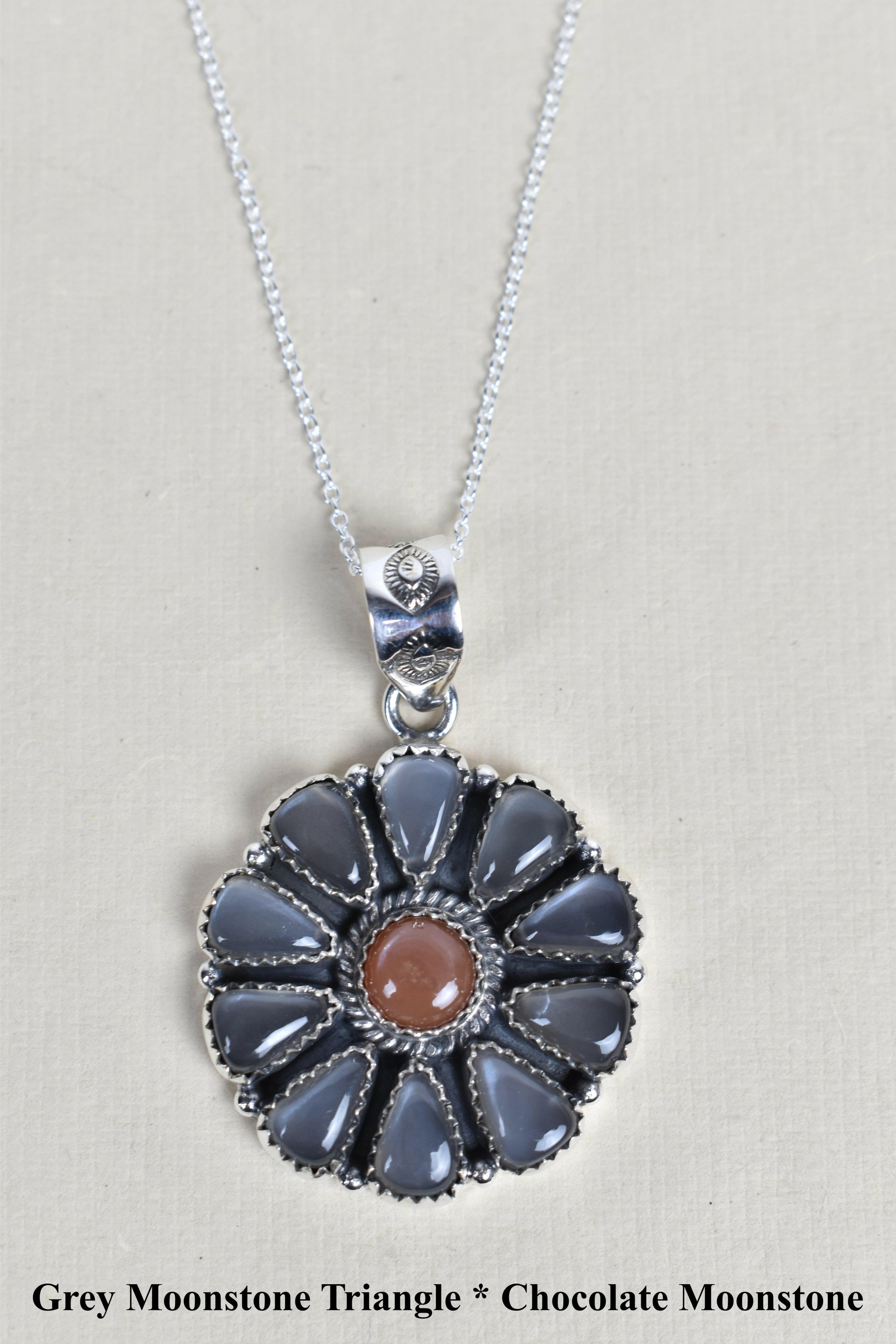 Daisy Days Sterling Silver & Stone Cluster Necklaces-Pendant Necklaces-Krush Kandy, Women's Online Fashion Boutique Located in Phoenix, Arizona (Scottsdale Area)